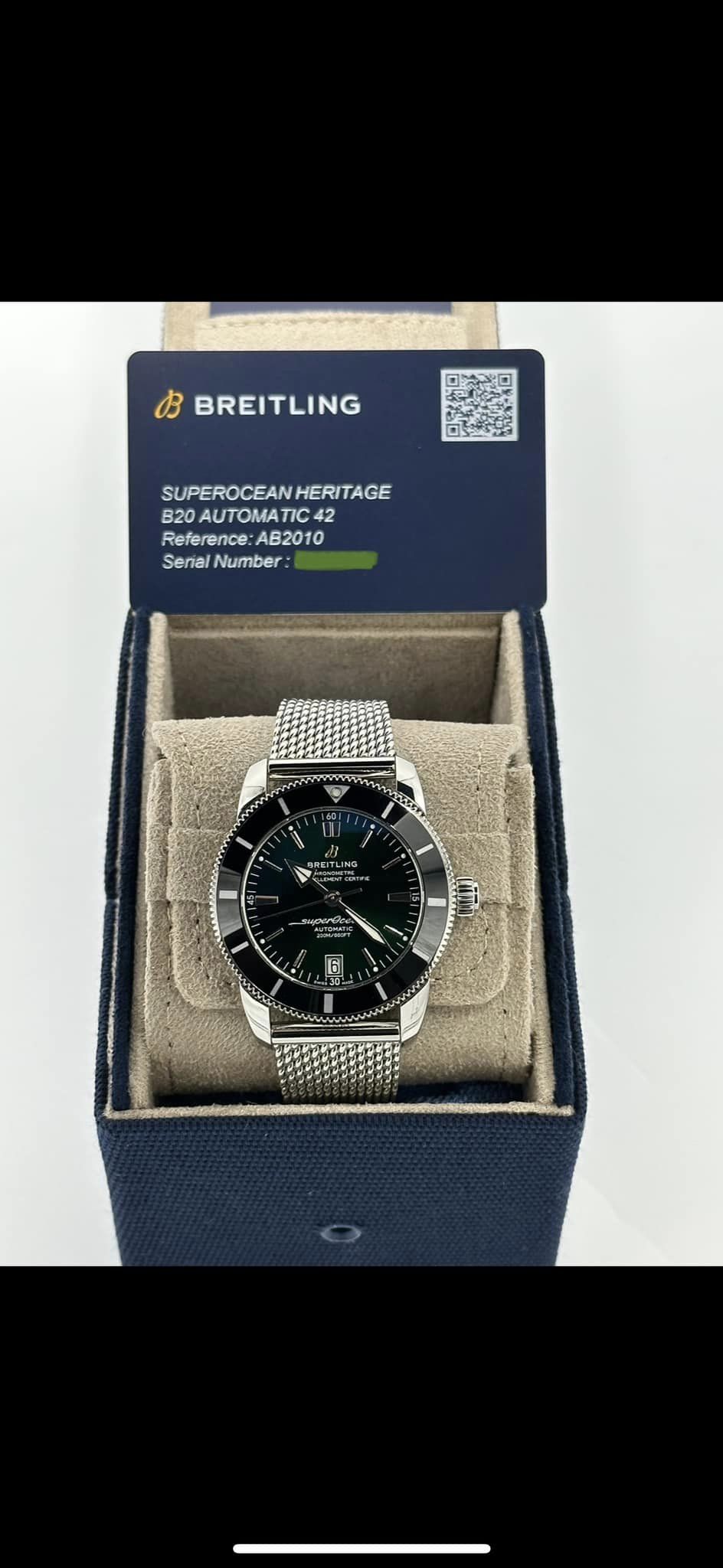 2023 Breitling Superocean Heritage 42mm AB2010 Stainless Steel Green Dial - MyWatchLLC
