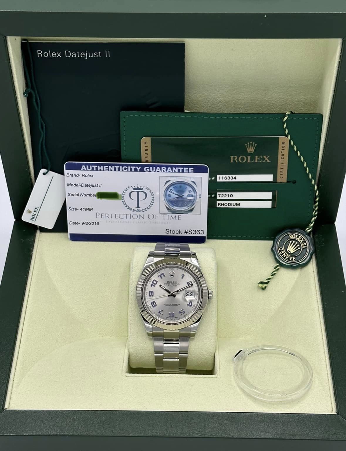 2012 Rolex Datejust II 41mm 116334 Stainless Steel Oyster Bracelet - MyWatchLLC