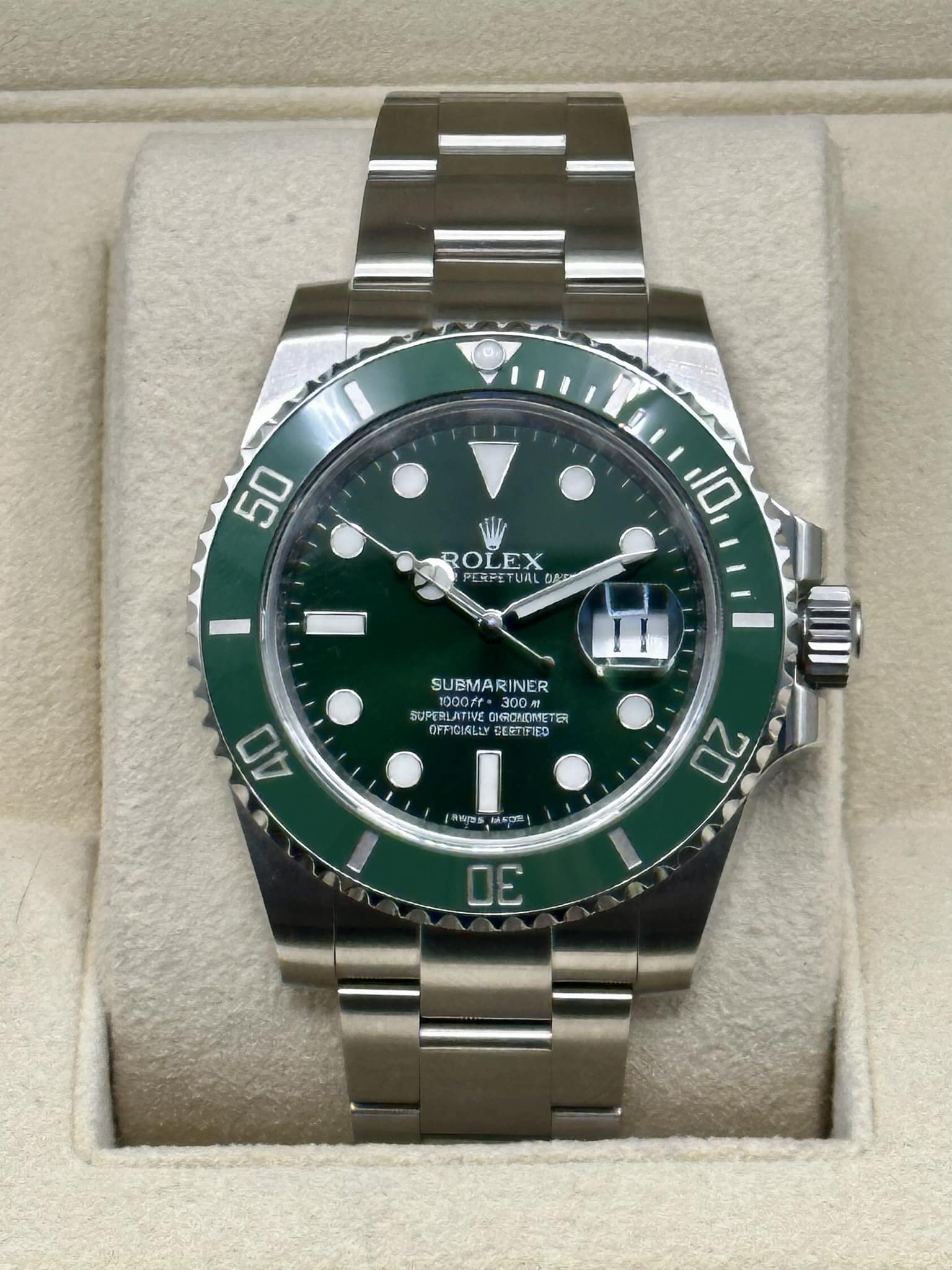 2016 Rolex Submariner "Hulk" 116610LV Stainless Steel Green Dial - MyWatchLLC