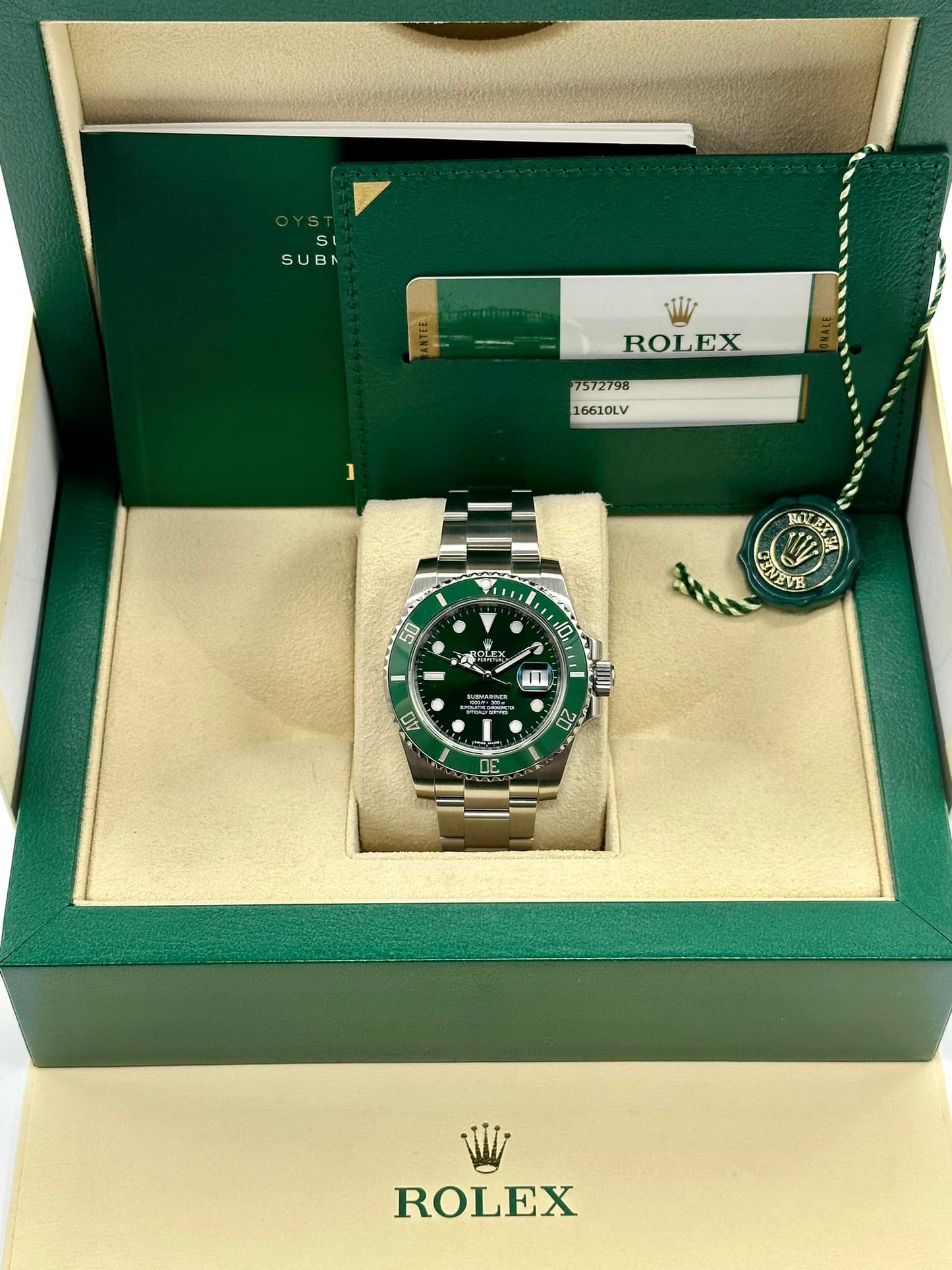 2016 Rolex Submariner "Hulk" 116610LV Stainless Steel Green Dial - MyWatchLLC