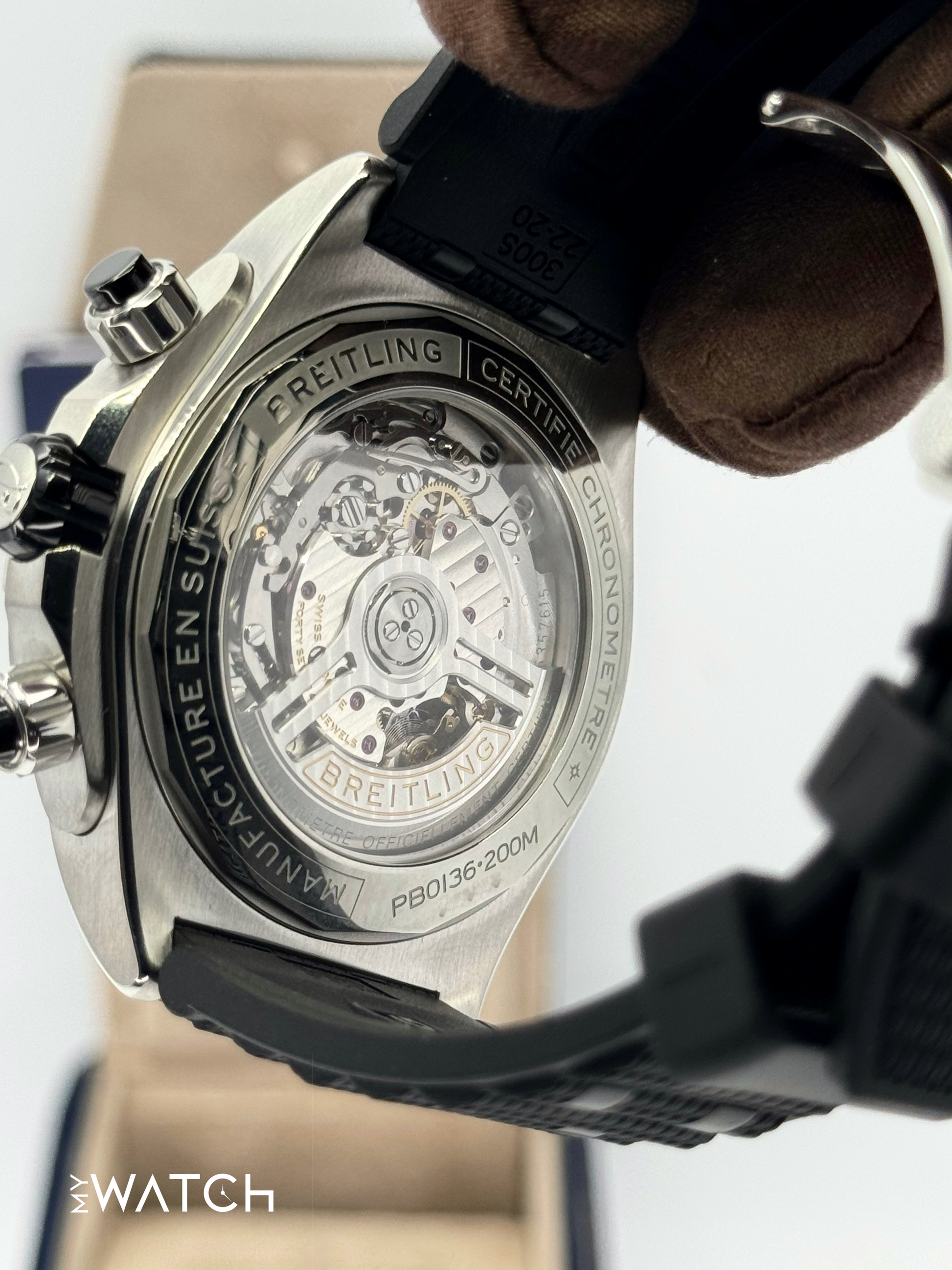 2024 Breitling Super Chronomat B01 44 PB01362 Stainless Steel Blue Dial - MyWatchLLC