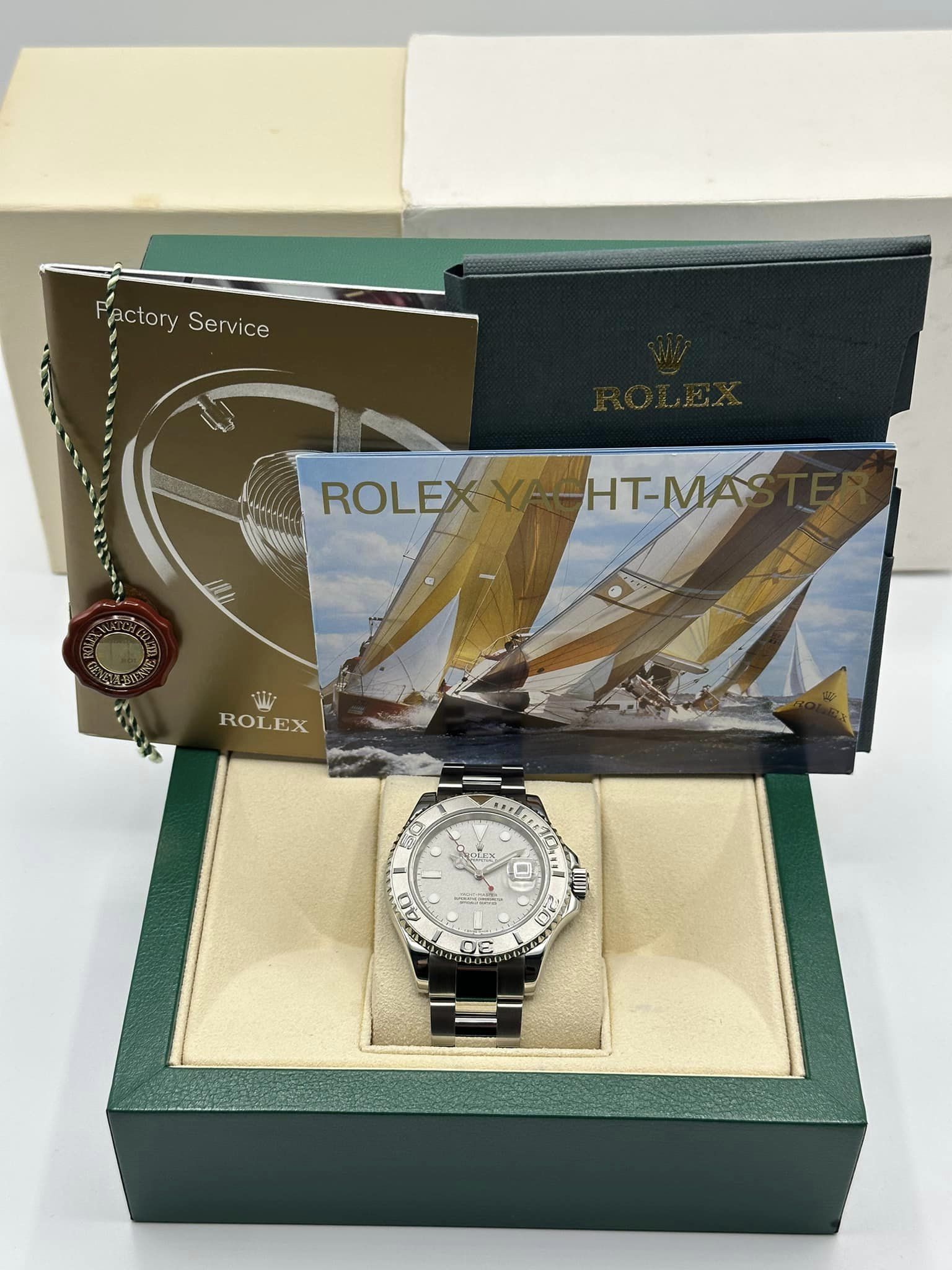 Rolex Yacht-Master 40mm 16622 Platinum Bezel Silver Dial - MyWatchLLC