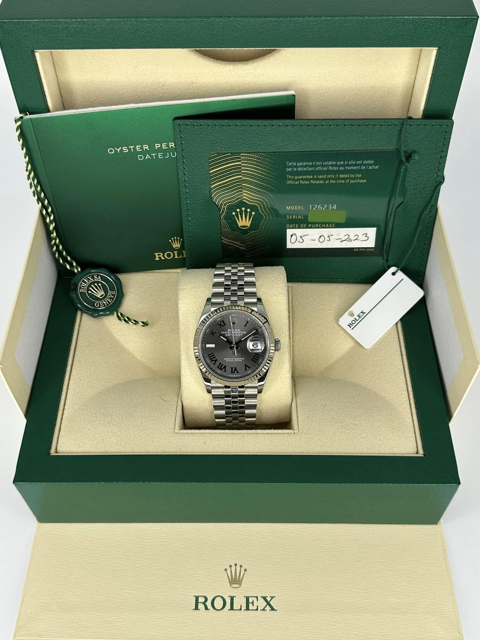 2023 Rolex Datejust 36mm 126234 Jubilee Wimbledon Dial - MyWatchLLC