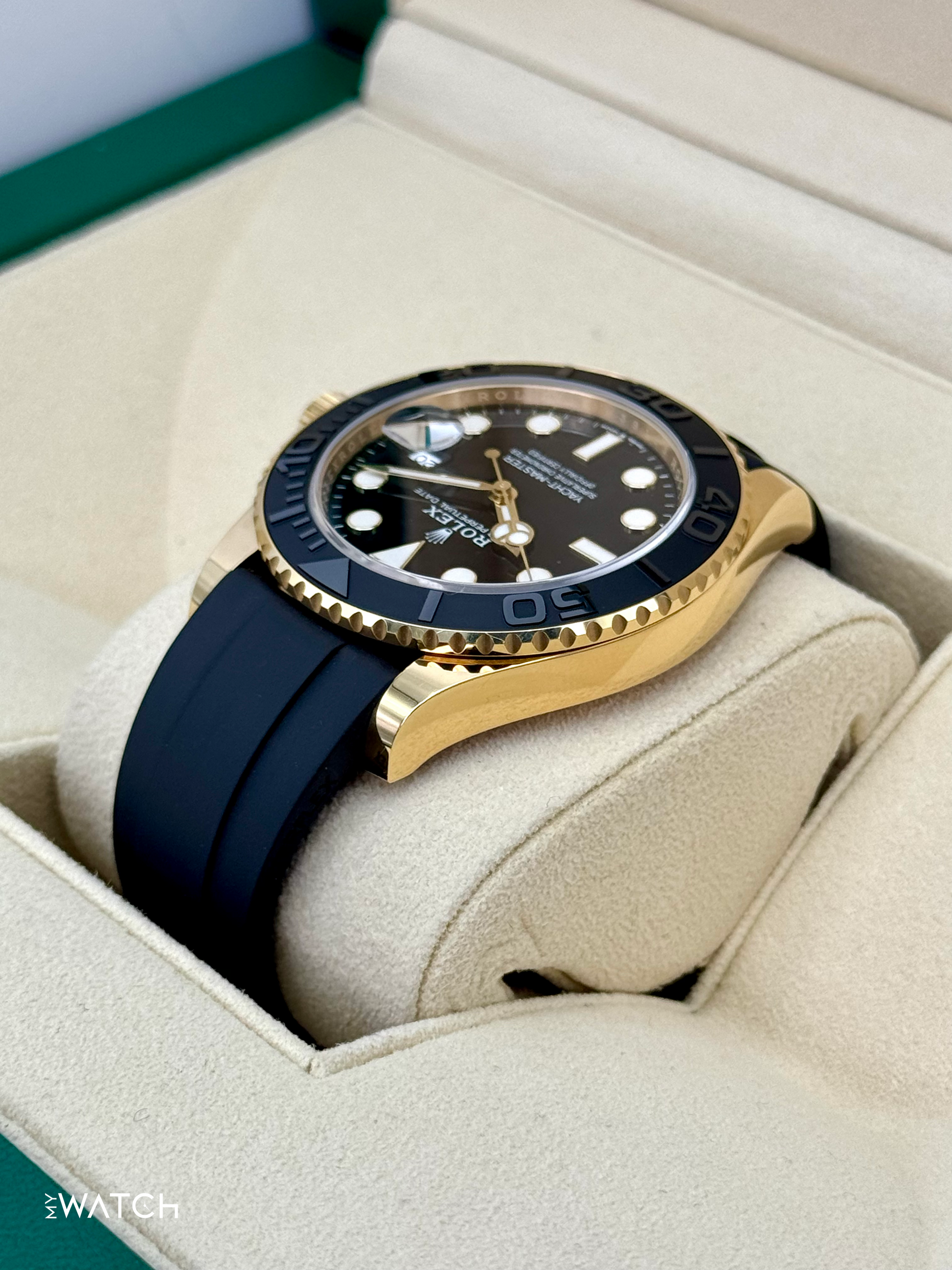 2023 Rolex Yacht-Master 42mm 226658 Gold Oysterflex Black Dial - MyWatchLLC