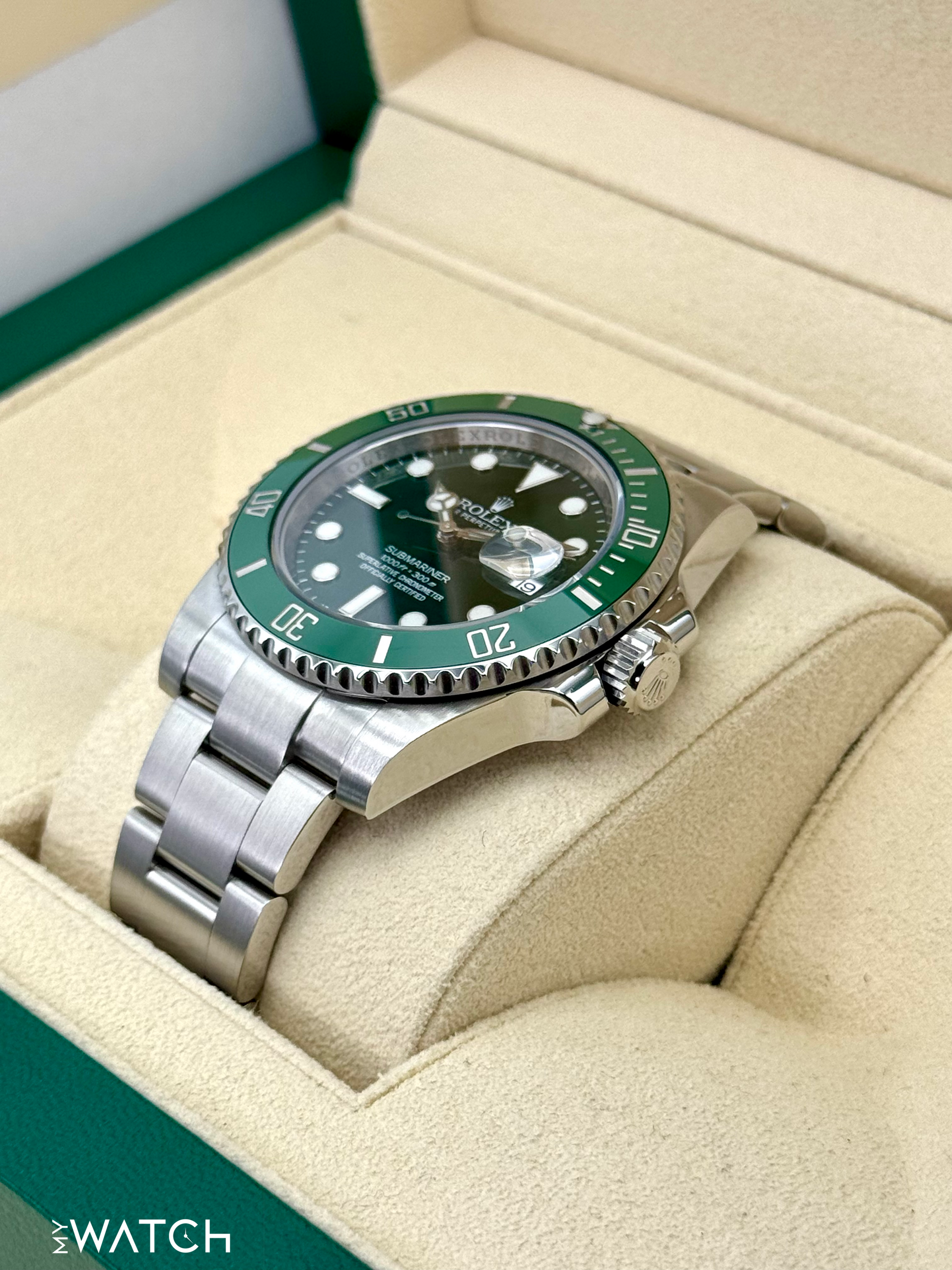 2015 Rolex Submariner “Hulkâ€?40mm 116610LV Green Dial - MyWatchLLC