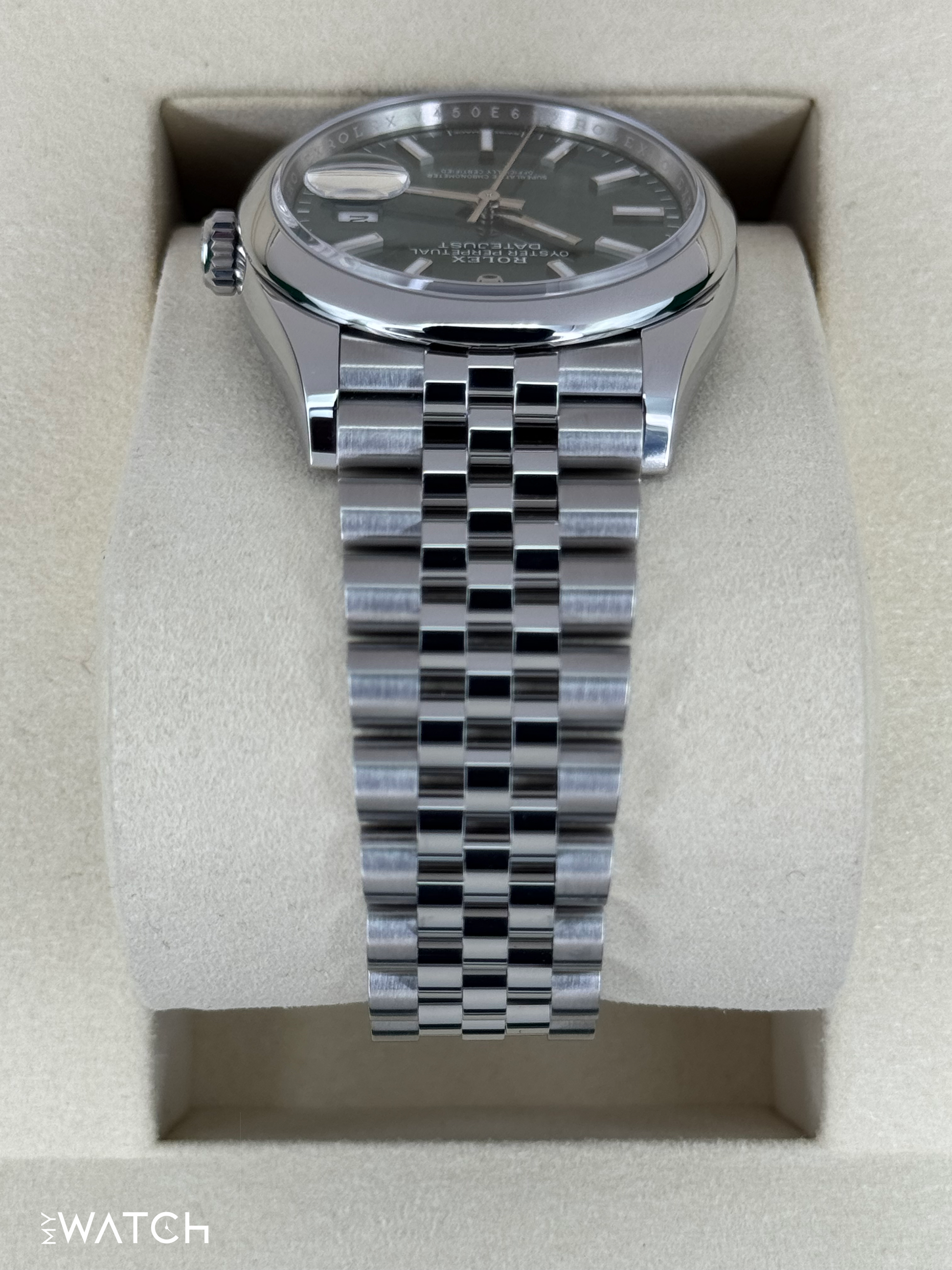 NEW 2025 Rolex Datejust 36mm 126200 Stainless Steel Jubilee Green Dial - MyWatchLLC