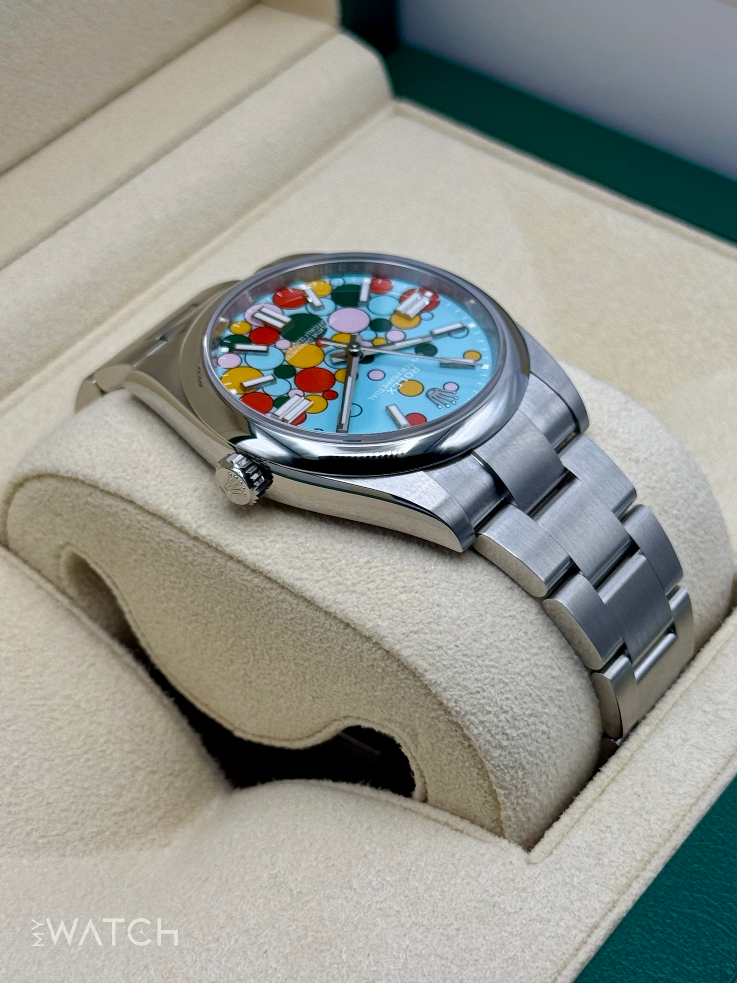 NEW 2024 Rolex Oyster Perpetual 41mm 124300 Celebration Dial - MyWatchLLC
