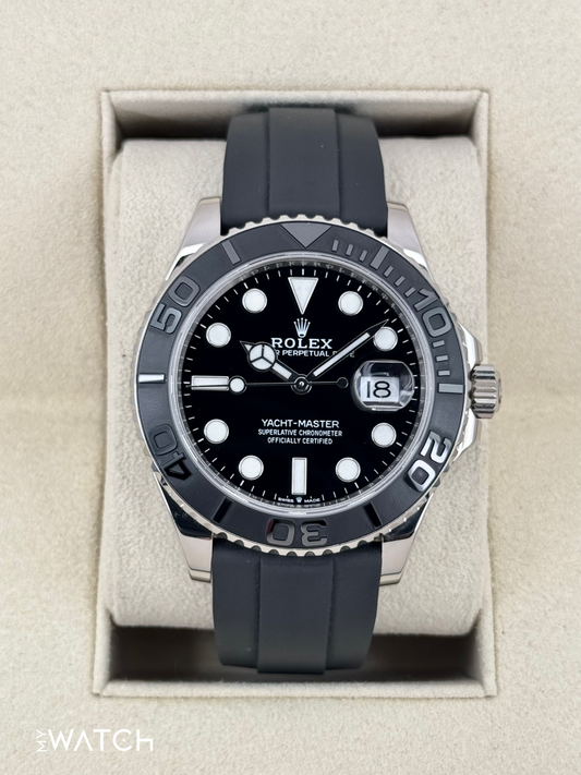 2020 Rolex Yacht-Master 42mm 226659 White Gold Oysterflex Black Dial - MyWatchLLC