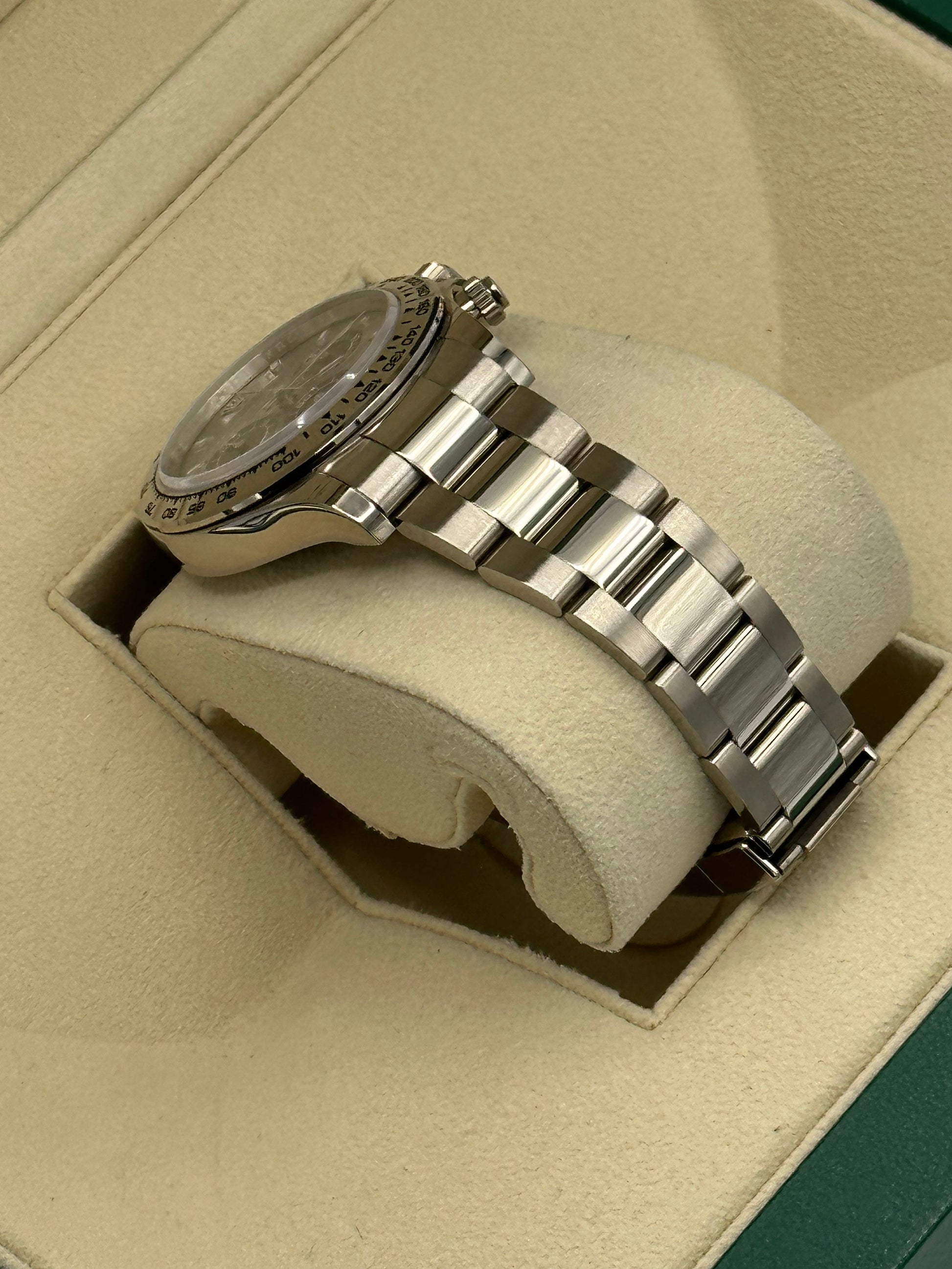 2022 Rolex Daytona 40mm 116509 White Gold Silver Dial Oyster - MyWatchLLC