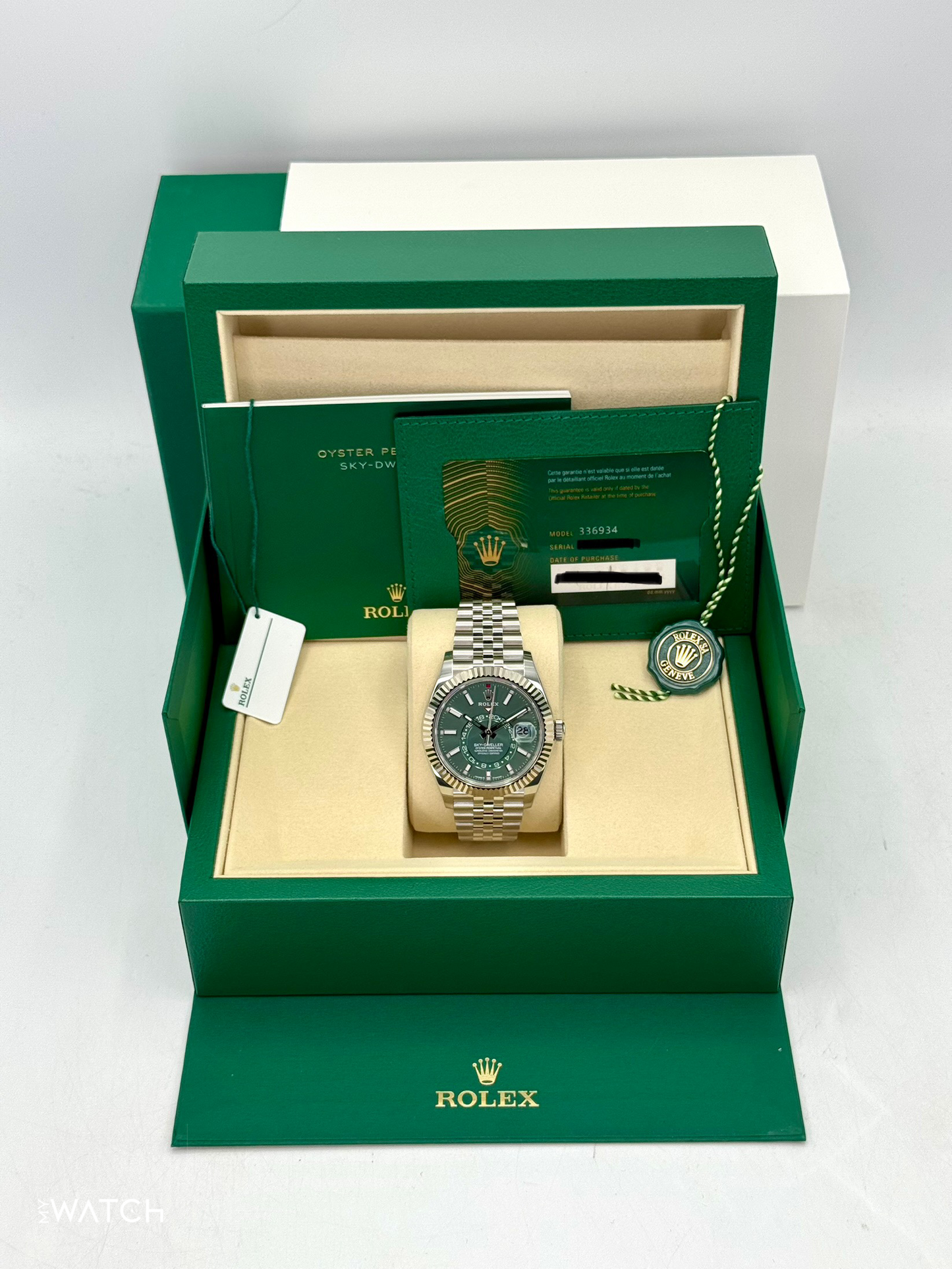 NEW 2025 Rolex Sky-Dweller 42mm 336934 Jubilee Green Dial - MyWatchLLC