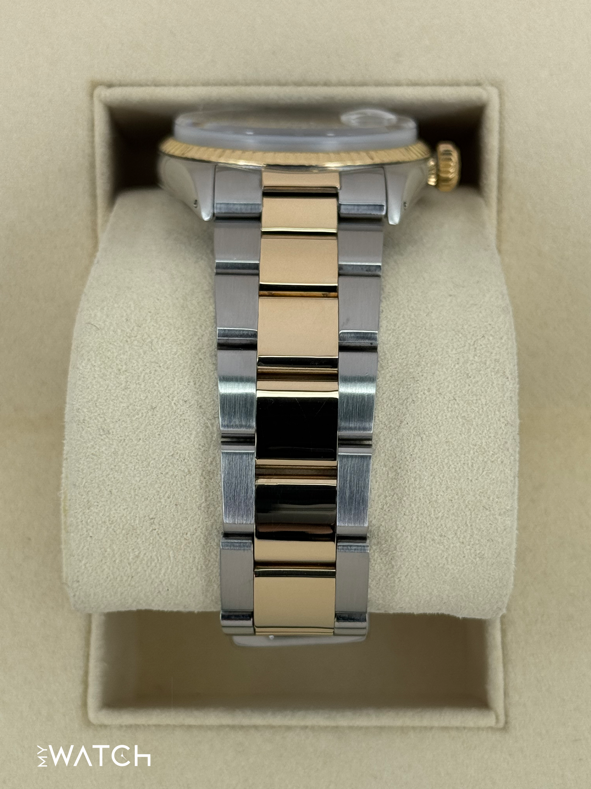 1972 Rolex Datejust 36mm 1601 Two-Tone Oyster Mother of Pearl Diamond Dial - MyWatchLLC