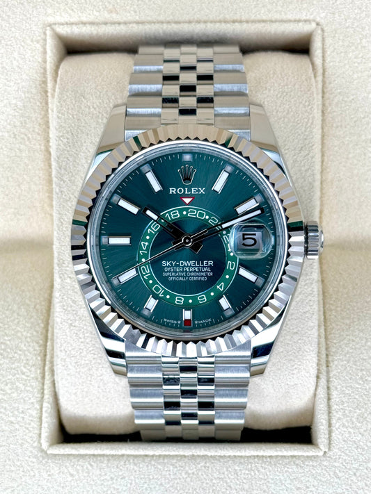 NEW 2024 Rolex Sky-Dweller 42mm 336934 Jubilee Green Dial - MyWatchLLC