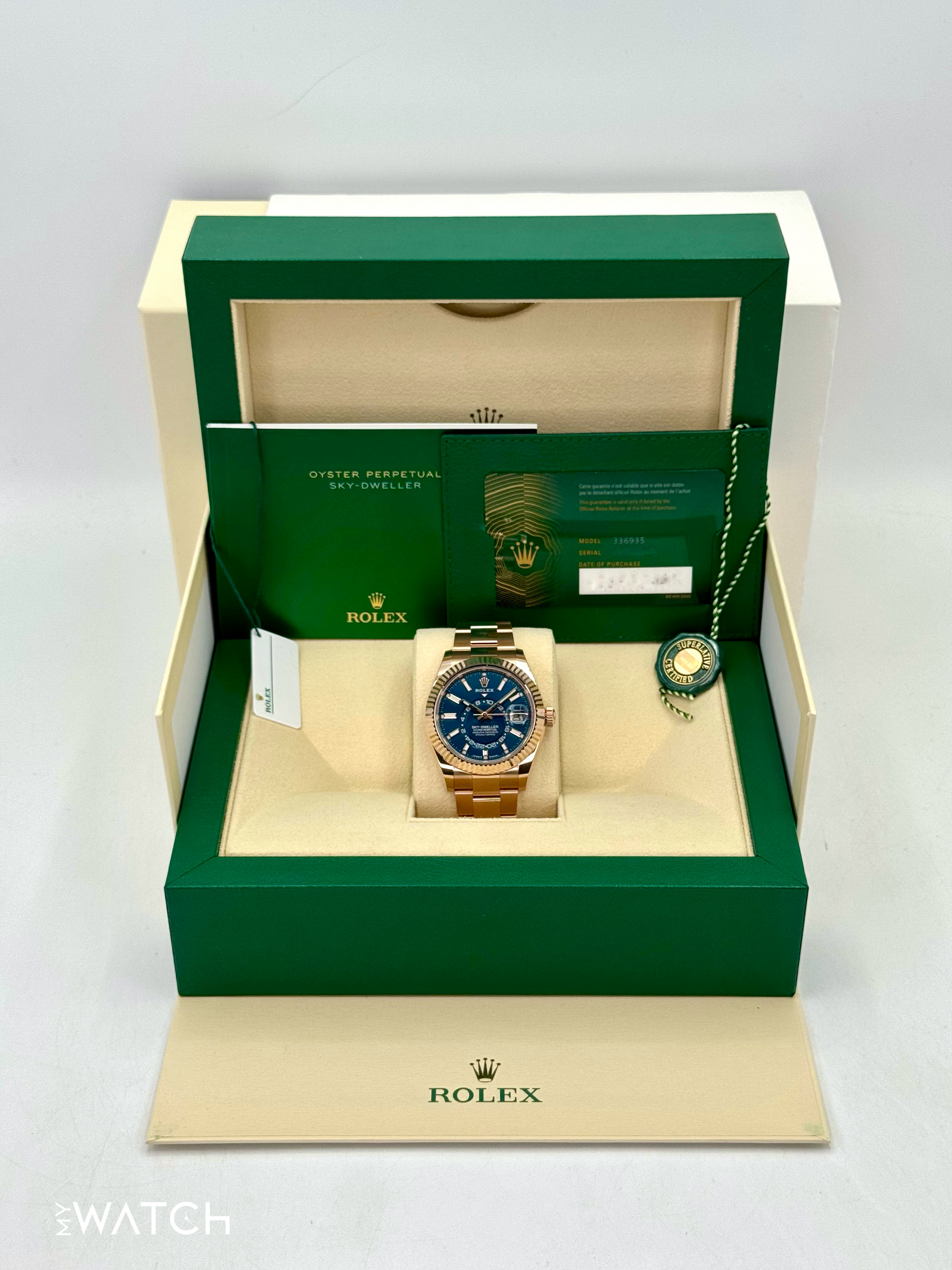 NEW 2025 Rolex Sky-Dweller 42mm 336935 Rose Gold Blue Dial - MyWatchLLC