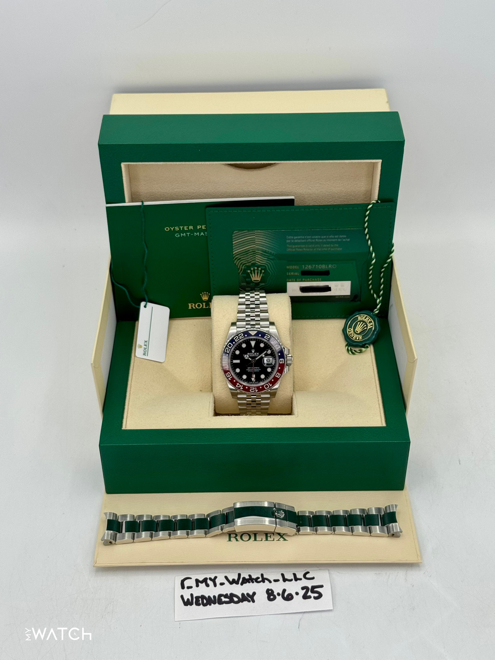 2020 Rolex GMT-Master II "Pepsi" 40mm 126710BLRO Jubilee (BOTH BRACELETS) - MyWatchLLC