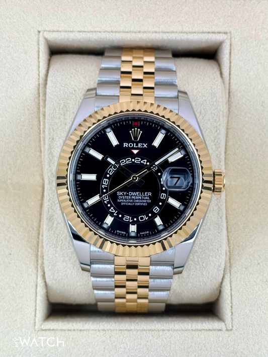 2023 Rolex Sky-Dweller 42mm 326933 Two-Tone Jubilee Black Dial - MyWatchLLC
