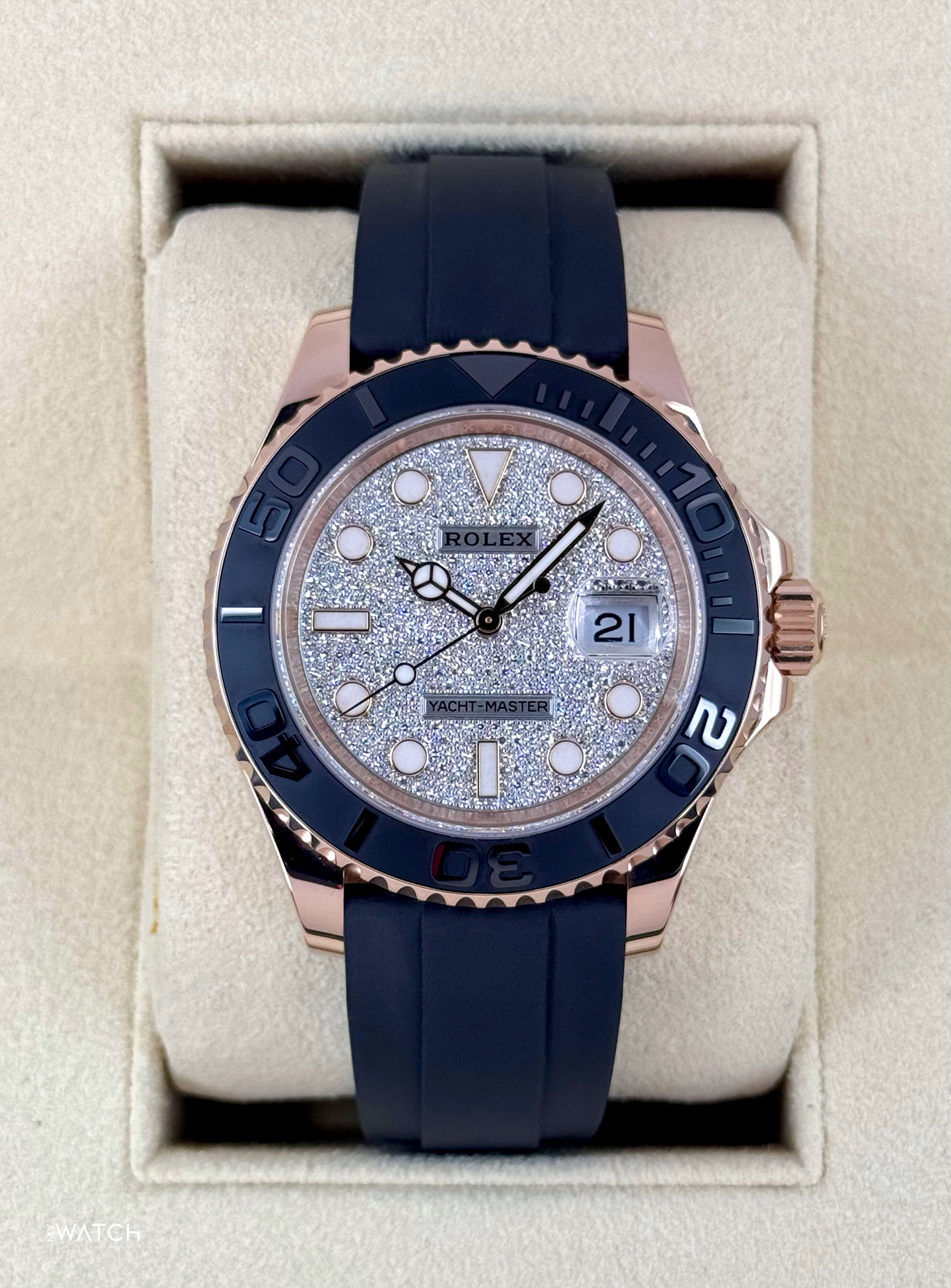 2023 Rolex Yacht-Master 40mm 126655 Rose Gold Diamond Paved Dial - MyWatchLLC