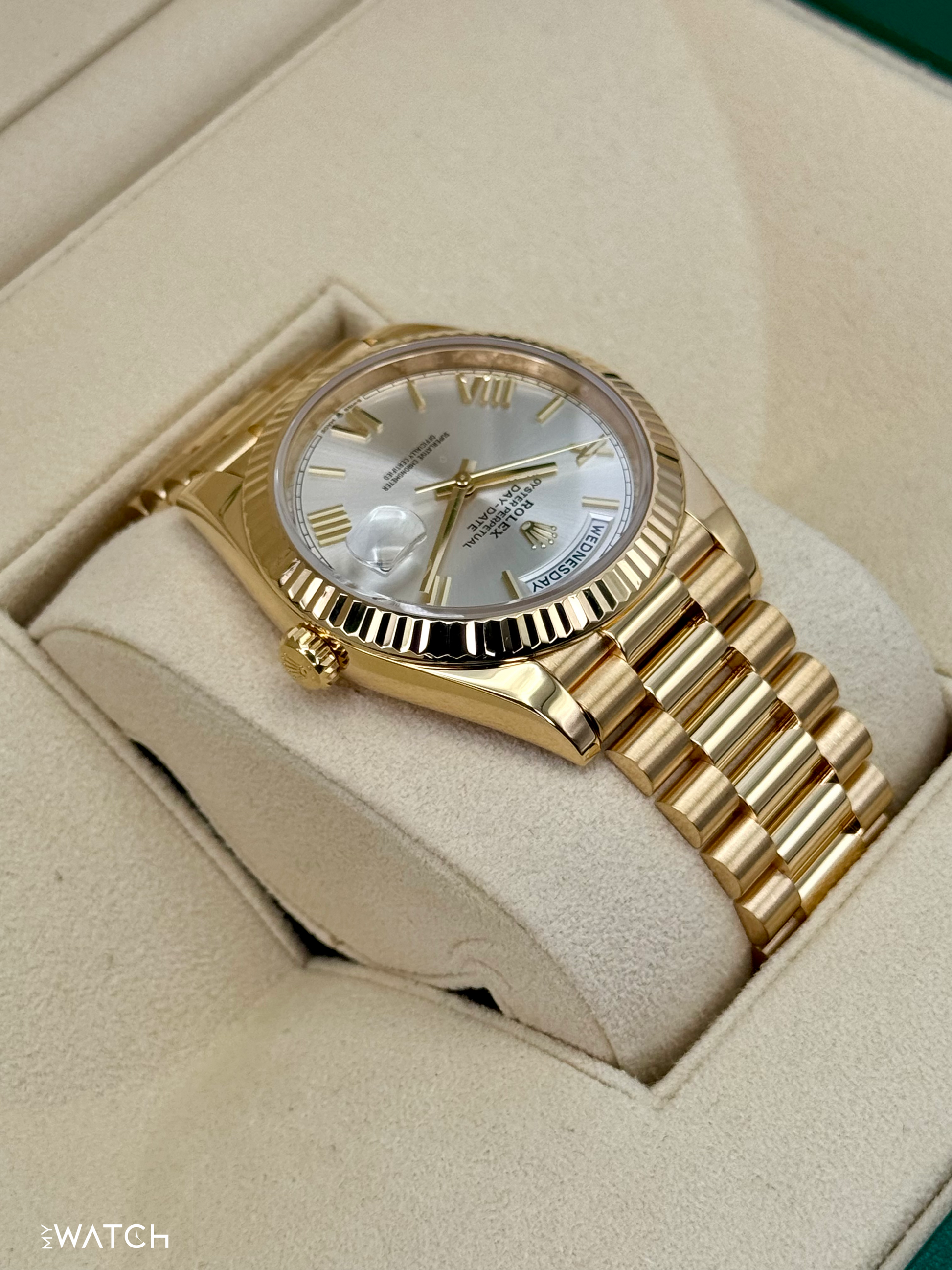 2023 Rolex Day-Date 40mm 228238 Presidential Silver Dial - MyWatchLLC