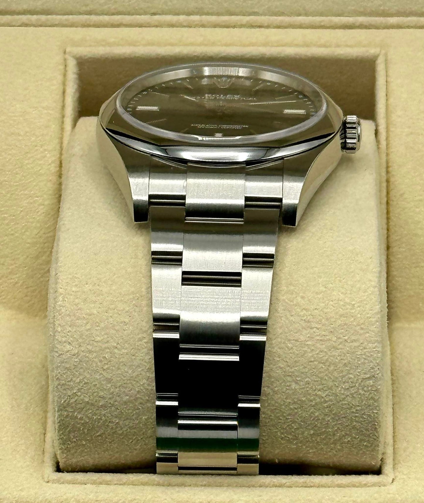 2017 Oyster Perpetual 39mm 114300 Stainless Steel Grey Stick Dial - MyWatchLLC