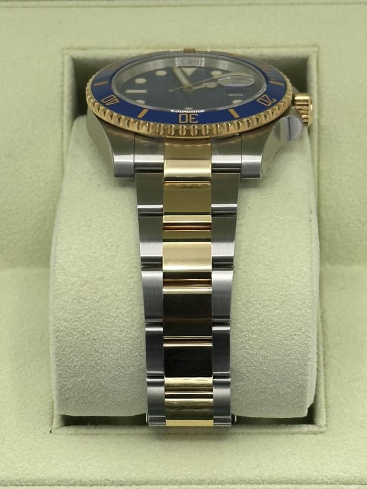 NEW OLD STOCK 2012 Rolex Submariner 116613LB RARE FLAT BLUE DIAL - MyWatchLLC