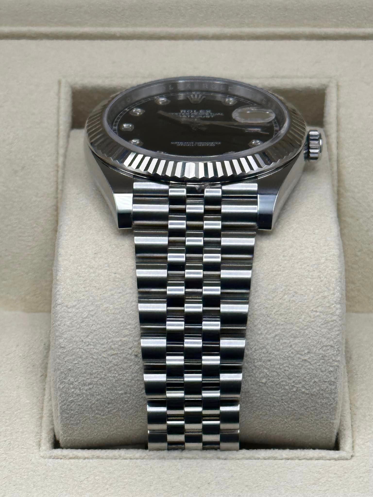 2019 Rolex Datejust 41mm 126334 Stainless Steel Black Diamond Dial Jubilee - MyWatchLLC