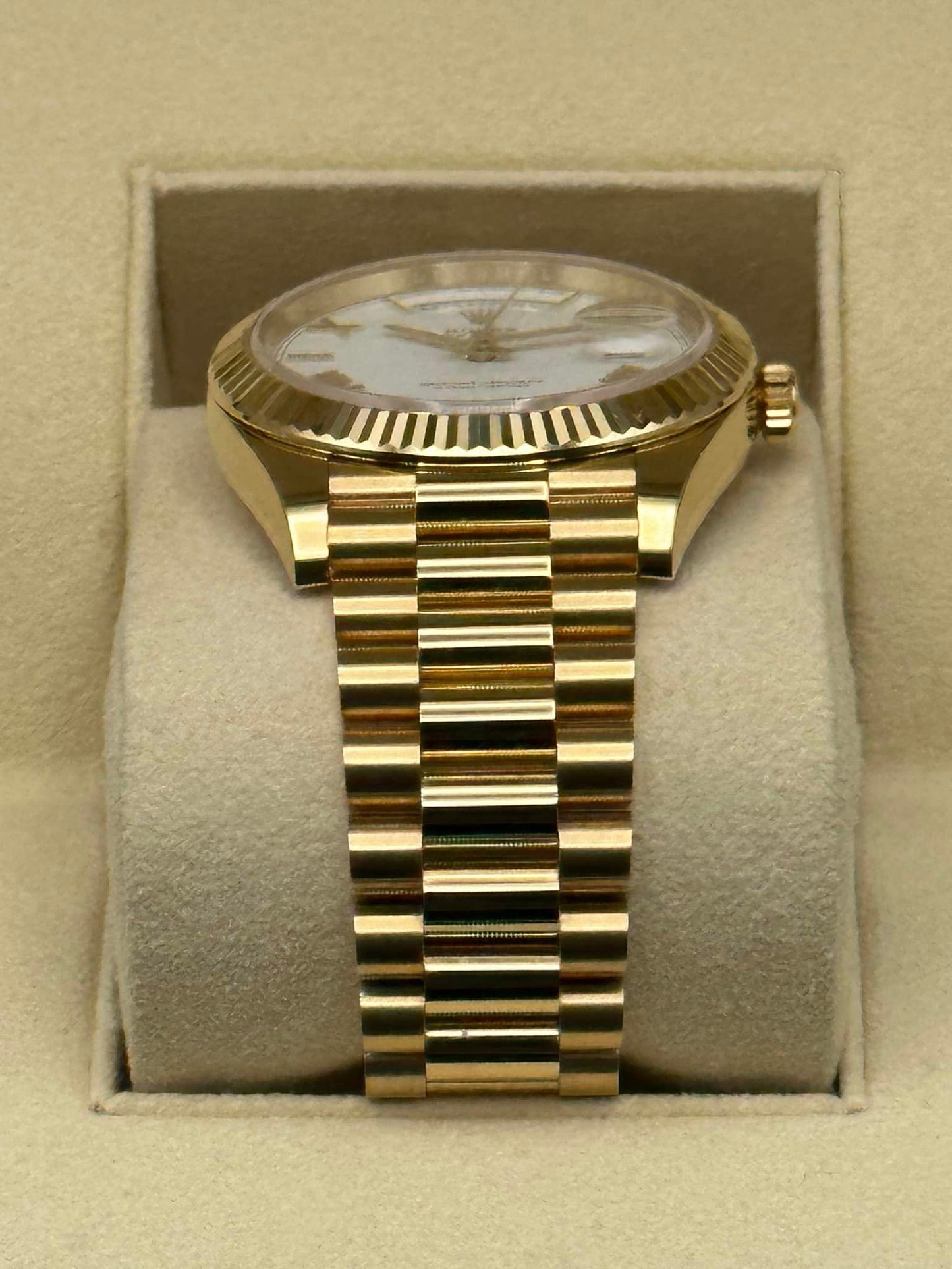 2019 Rolex Day-Date 40mm 228238 YG President White Roman Numeral Dial - MyWatchLLC