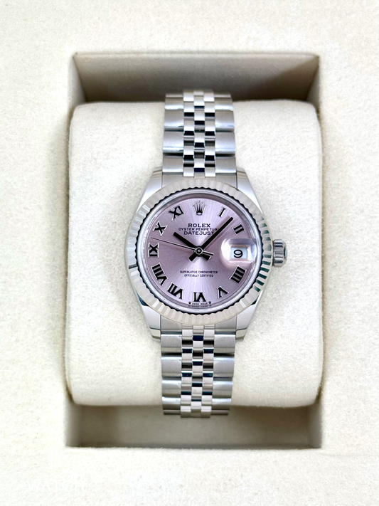 NEW 2025 Rolex Lady Datejust 28mm 279174 Stainless Steel Jubilee Pink Dial - MyWatchLLC