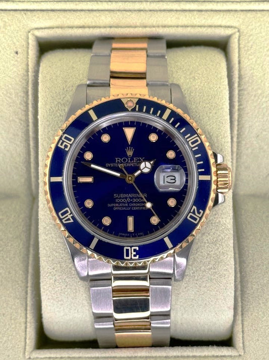 1987 Rolex Submariner 40mm 16803 Two-Tone Blue/Purple Dial - MyWatchLLC