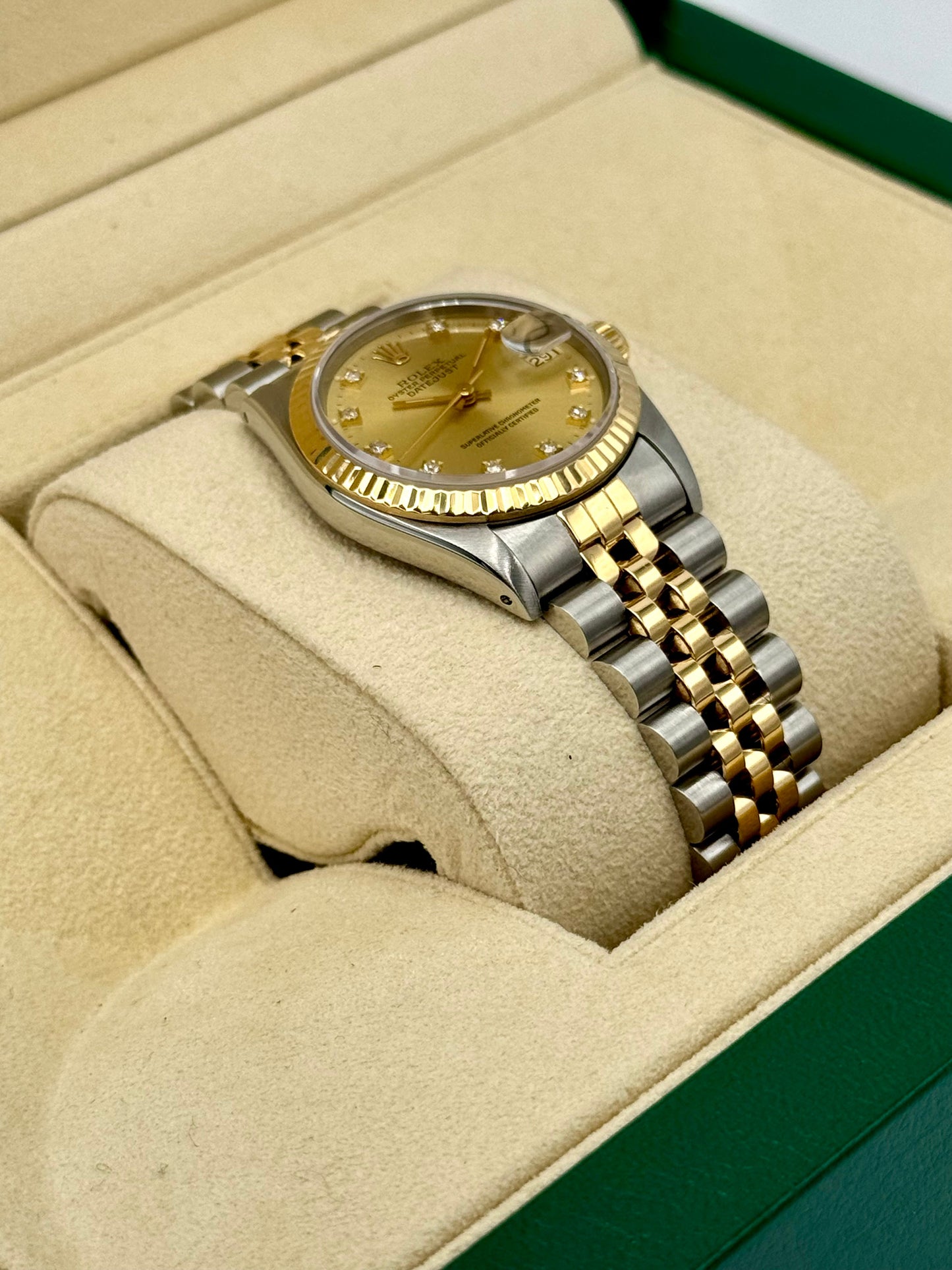 1991 Rolex Datejust 31mm 68273 Two-Tone Jubilee Champagne Diamond DIal - MyWatchLLC