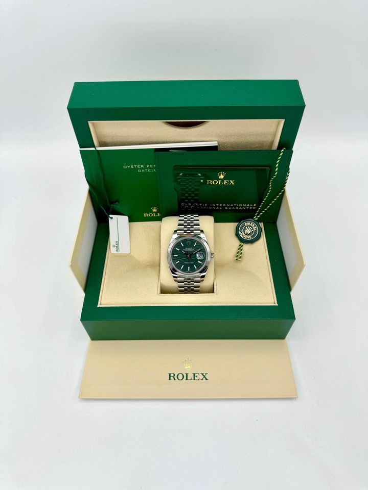 NEW Rolex Datejust 41mm 126334 Jubilee Green Motif Dial - MyWatchLLC