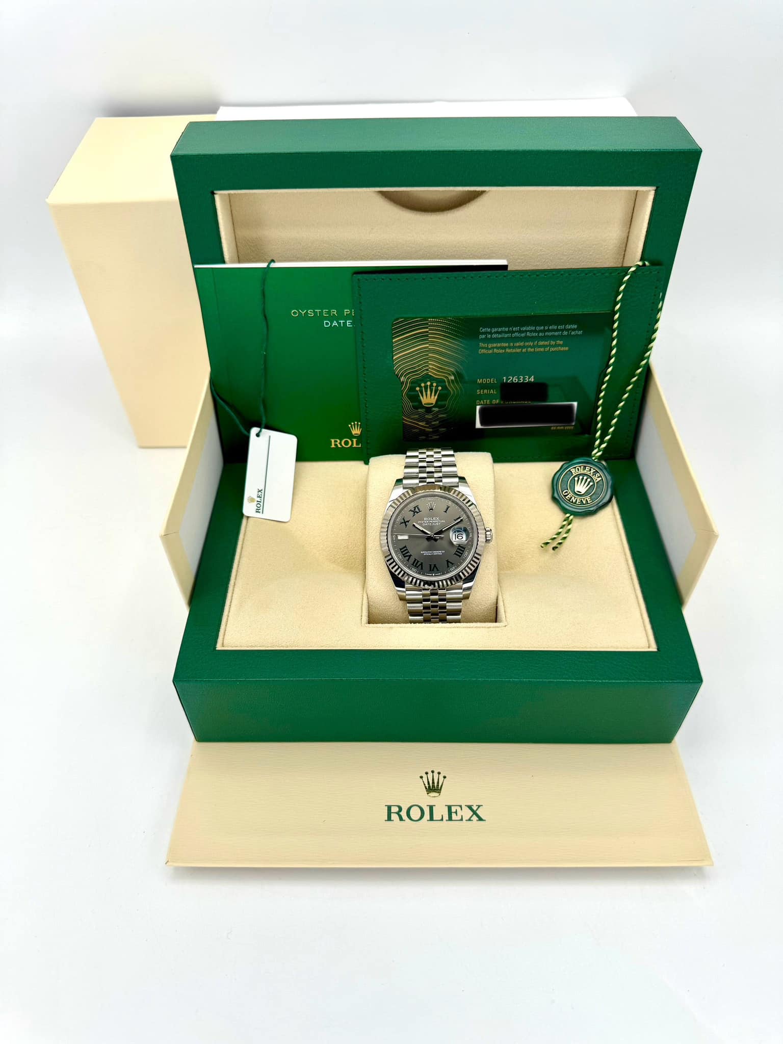 NEW 2024 Rolex Datejust 41mm Stainless Steel Jubilee Wimbledon Dial - MyWatchLLC