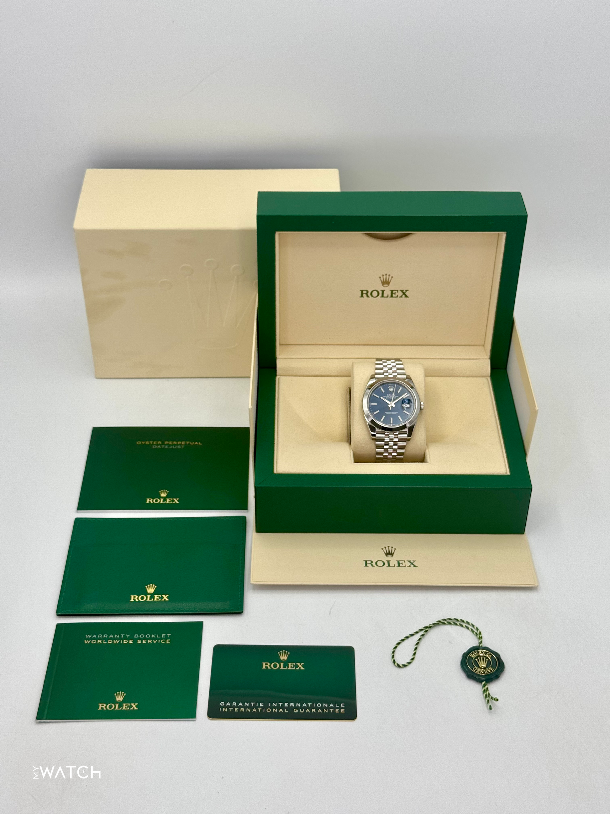 2023 Rolex Datejust 41mm 126300 Stainless Steel Jubilee Blue Dial - MyWatchLLC