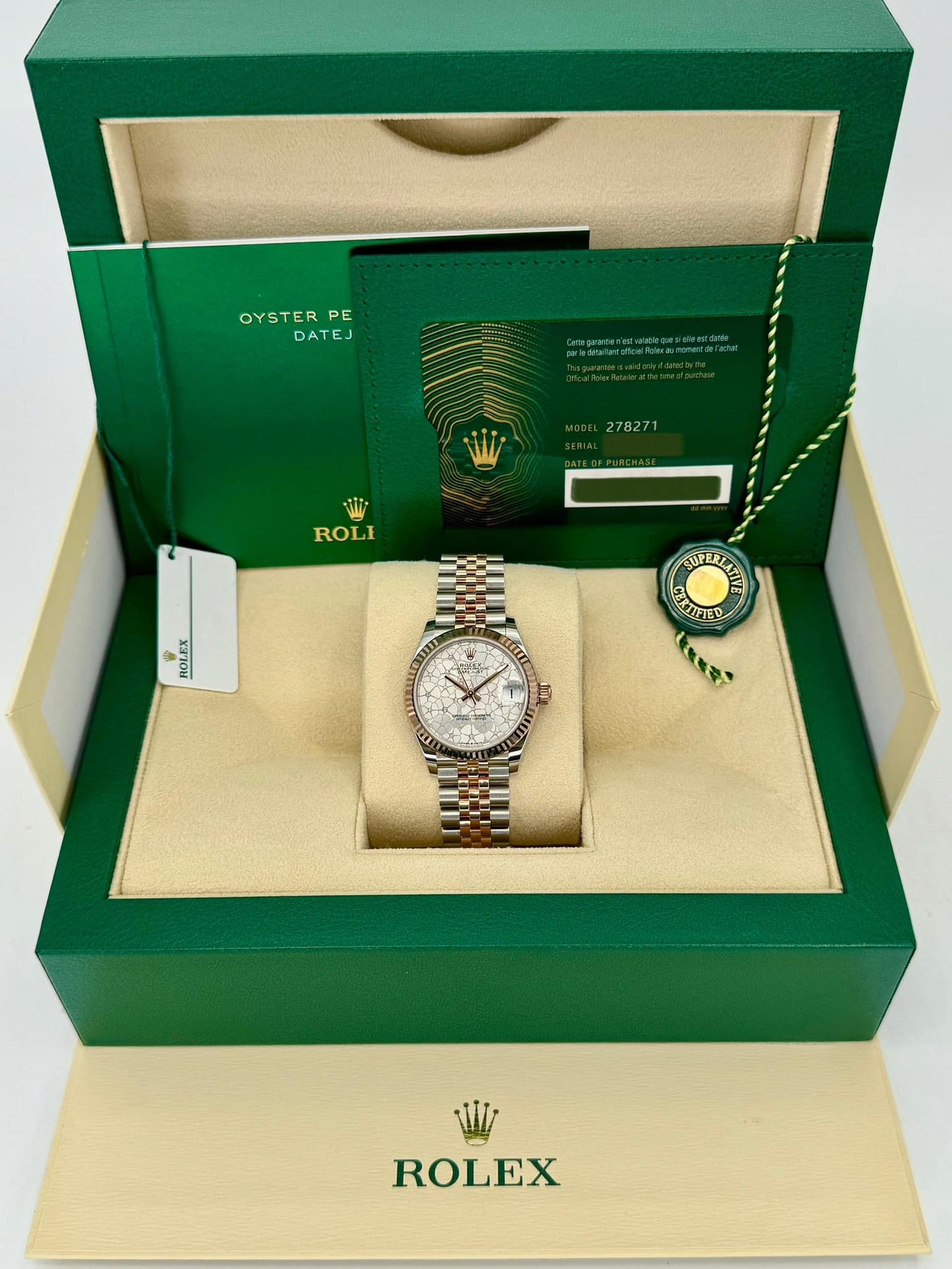NEW 2024 Rolex Ladies Datejust 31mm 278271 Jubilee Floral Motif Dial - MyWatchLLC