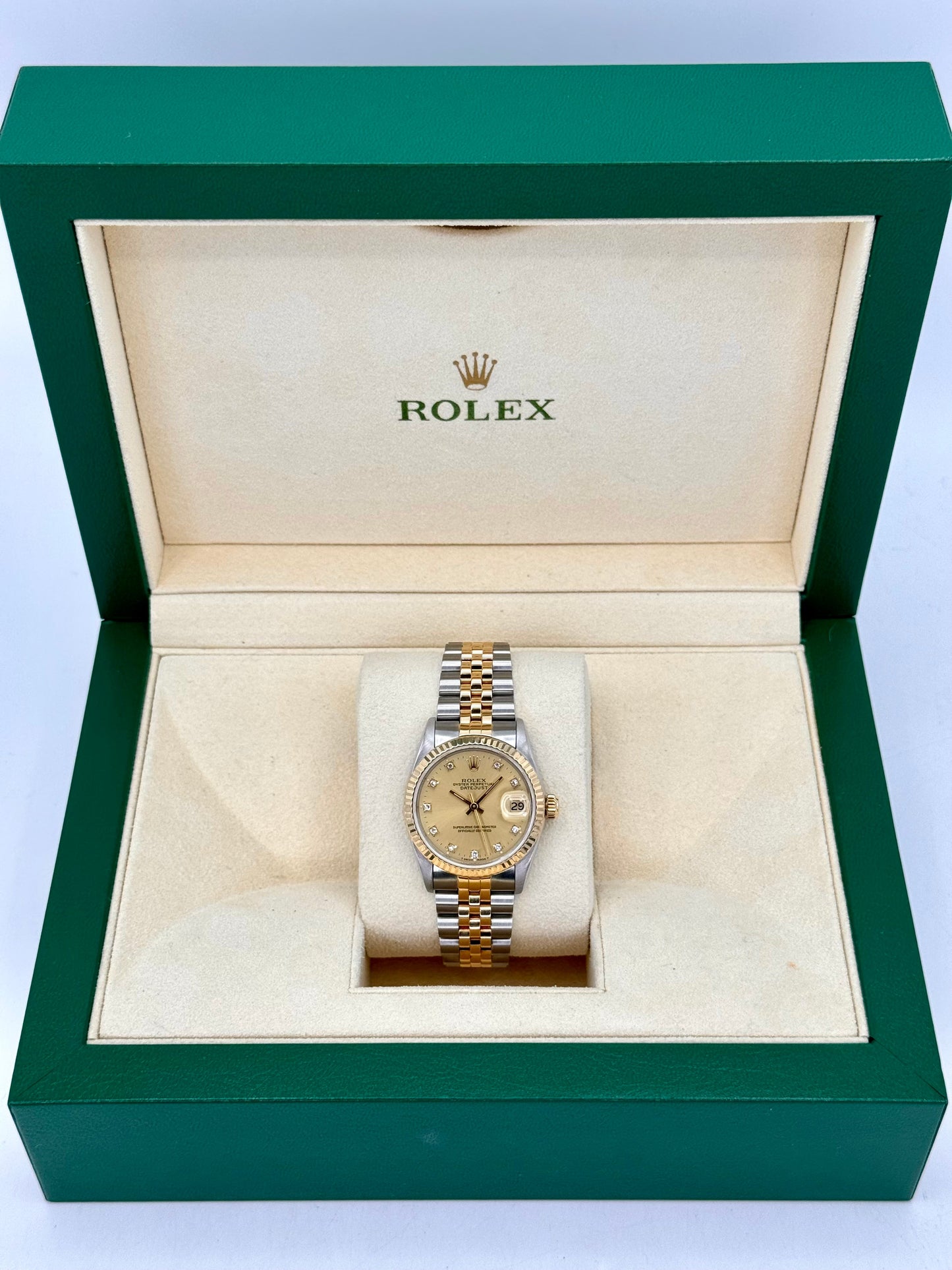 1991 Rolex Datejust 31mm 68273 Two-Tone Jubilee Champagne Diamond DIal - MyWatchLLC