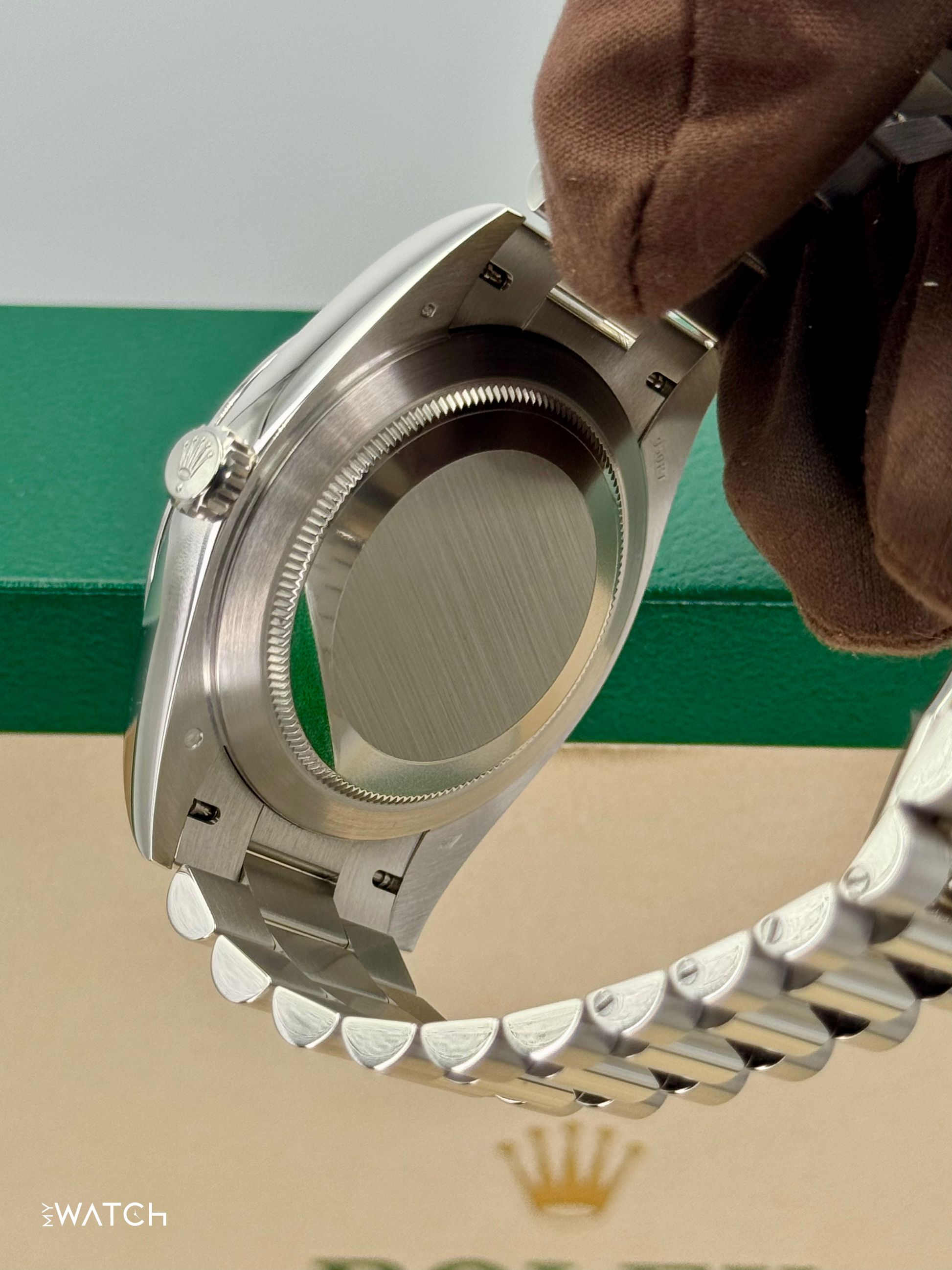 2024 Rolex Day-Date 40mm 228206 Platinum Blue Motif Dial - MyWatchLLC