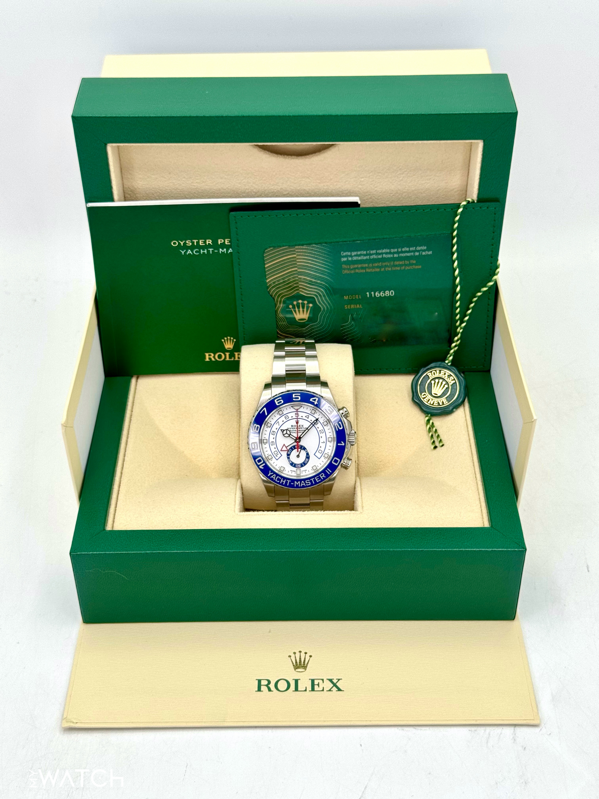 2021 Rolex Yacht-Master II 44mm 116680 Stainless Steel White Dial - MyWatchLLC