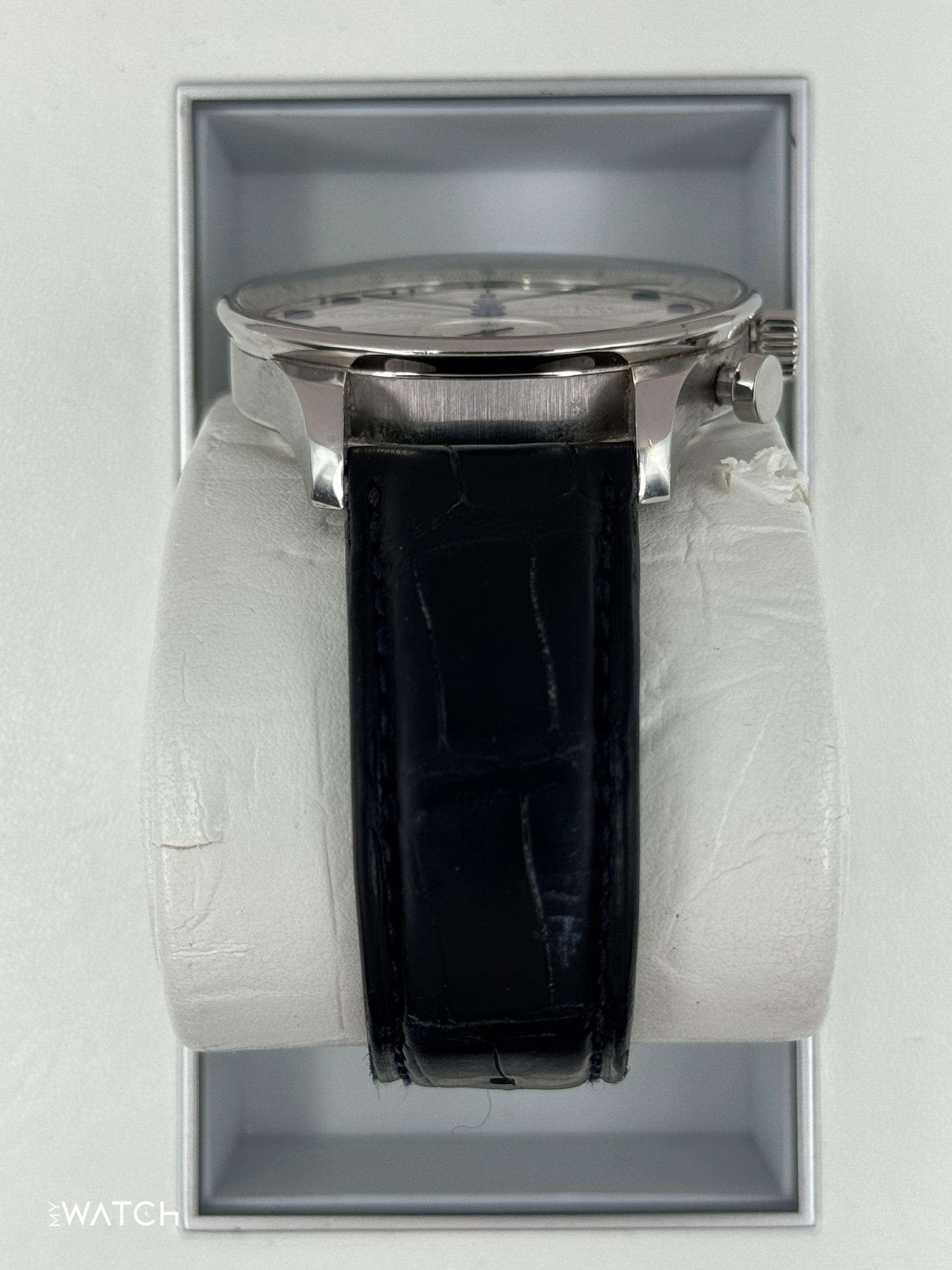 2010 IWC Portuguese Chronograph 41mm IW371417 Stainless Steel White Dial - MyWatchLLC