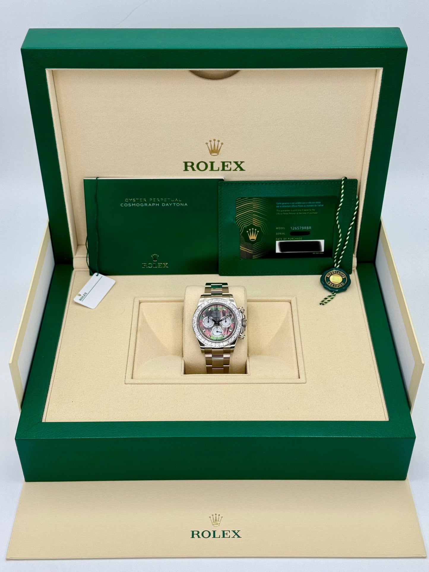 NEW 2024 Rolex Daytona 40mm 126579RBR Mother of Pearl Diamond Dial - MyWatchLLC