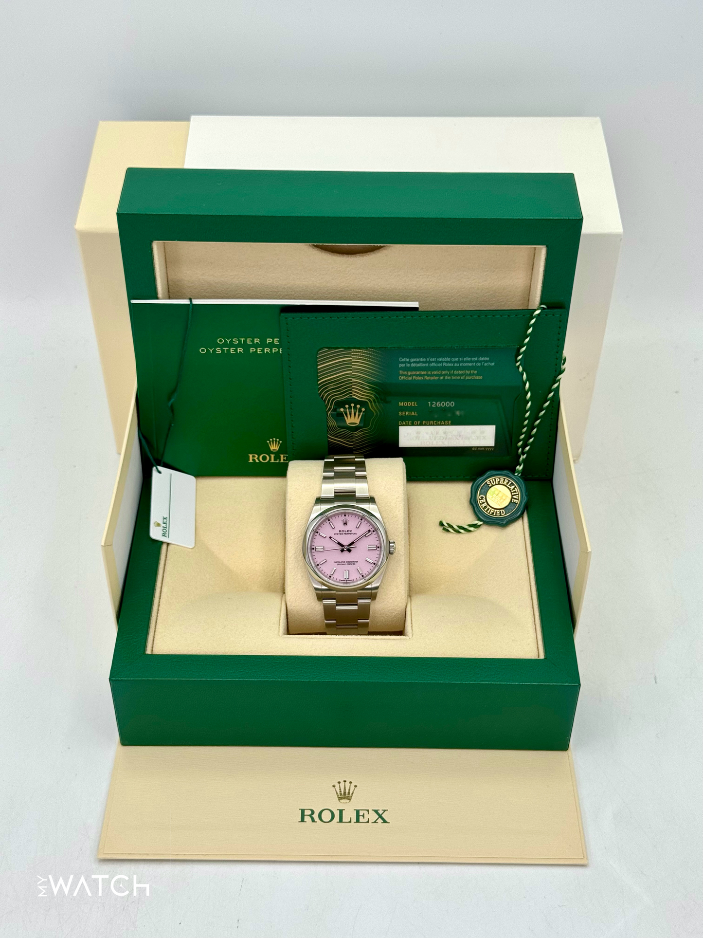 2024 Rolex Oyster Perpetual 36mm 126000 Candy Pink Dial - MyWatchLLC