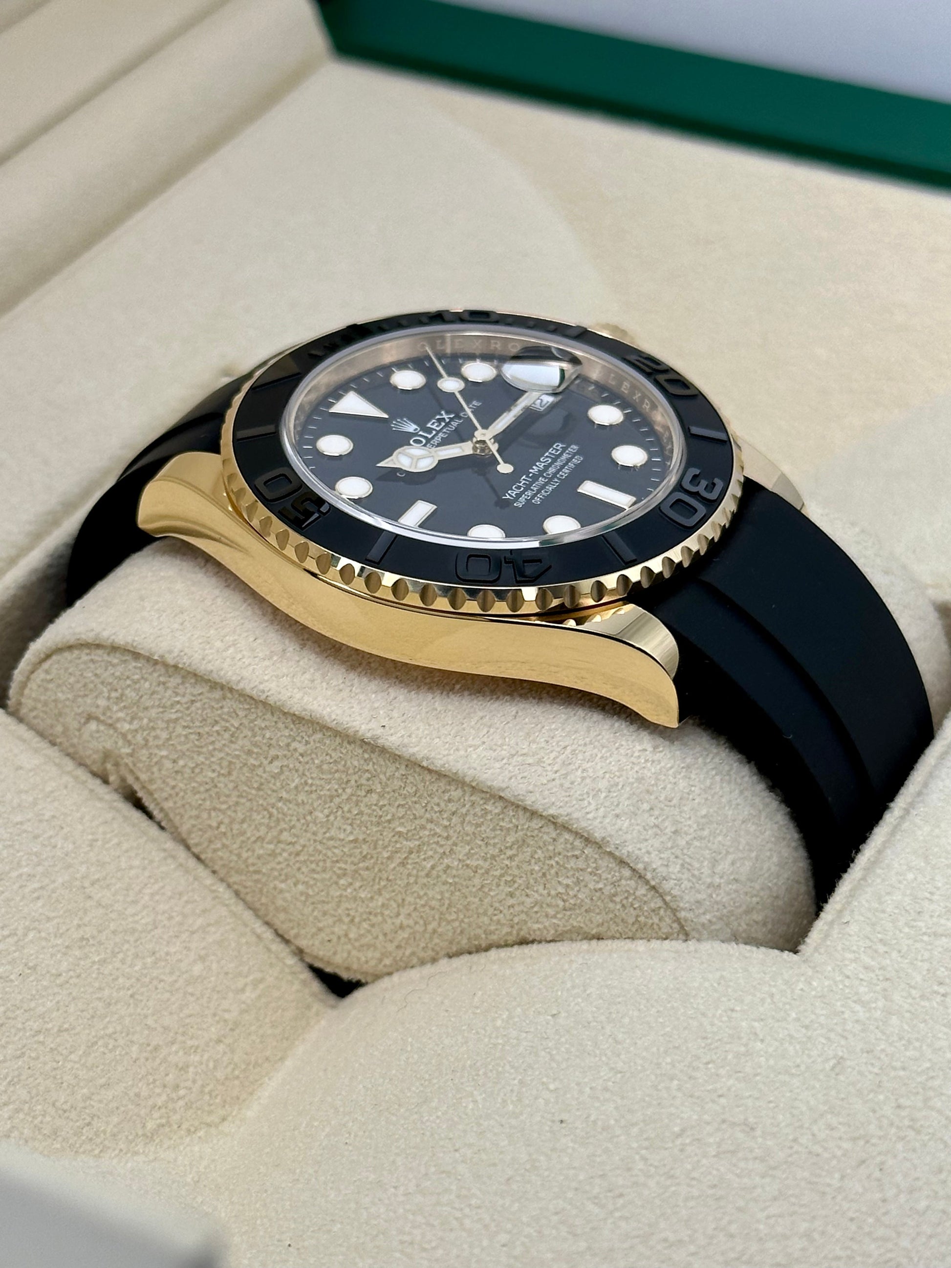 NEW 2024 Rolex Yacht-Master 42mm 226658 Gold Oysterflex Black Dial - MyWatchLLC