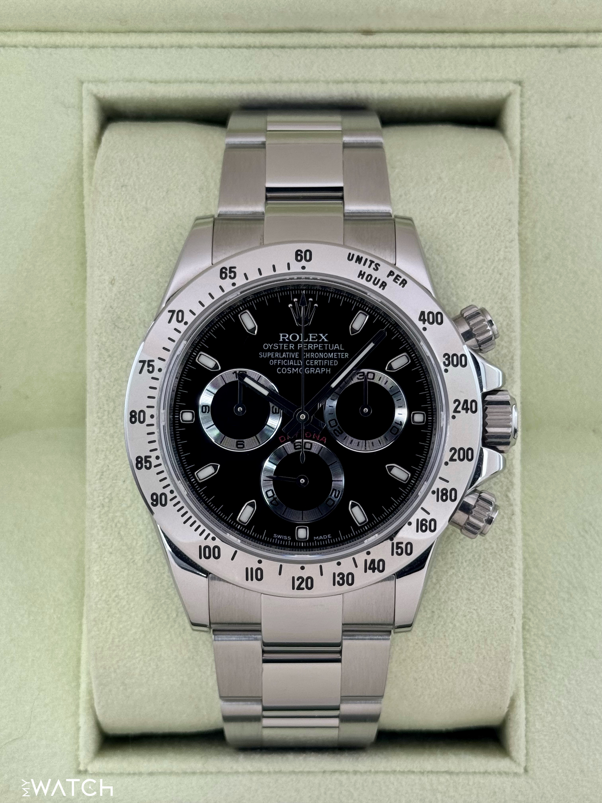 2013 Rolex Daytona 40mm 116520 Stainless Steel Black Dial - MyWatchLLC