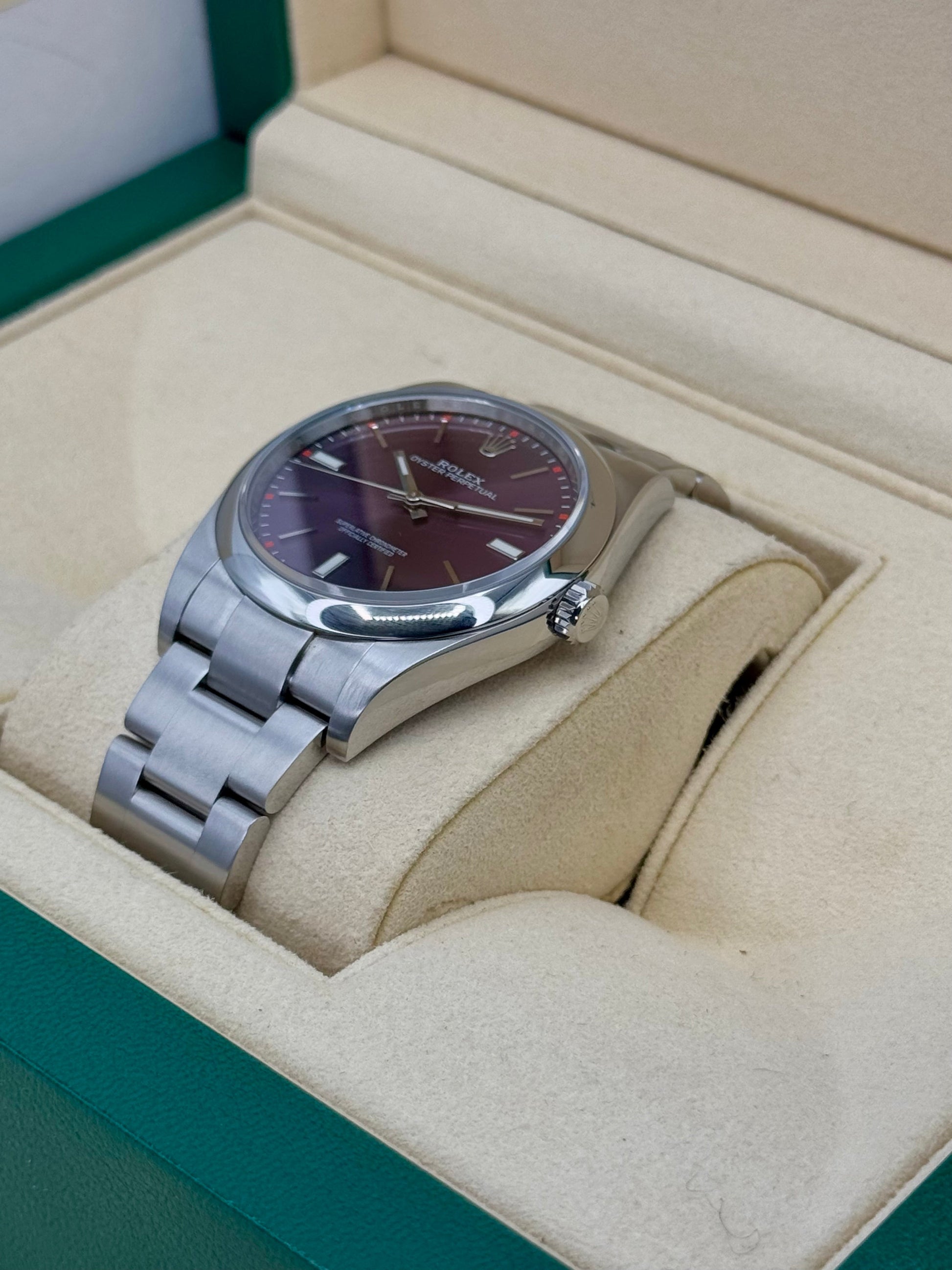 2018 Rolex Oyster Perpetual 39mm 114300 Grape Dial - MyWatchLLC