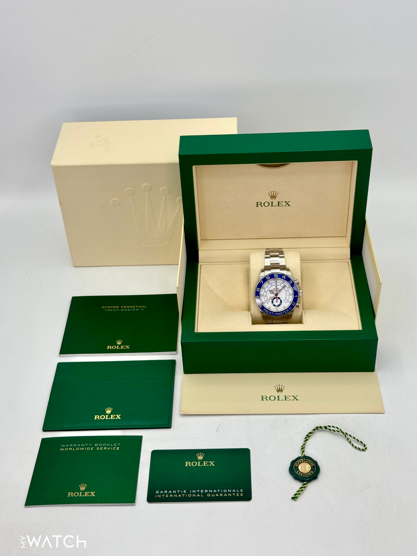 2021 Rolex Yacht-Master II 44mm 116680 Stainless Steel White Dial - MyWatchLLC