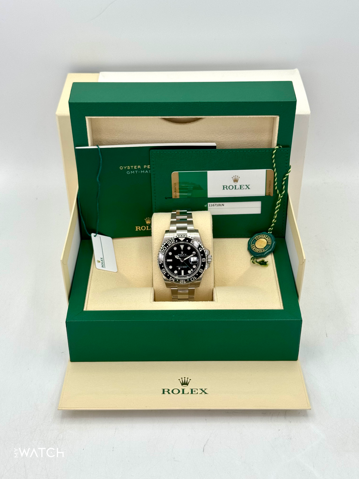 2017 Rolex GMT-Master II 40mm 116710LN Stainless Steel Black Dial (STICKERED) - MyWatchLLC