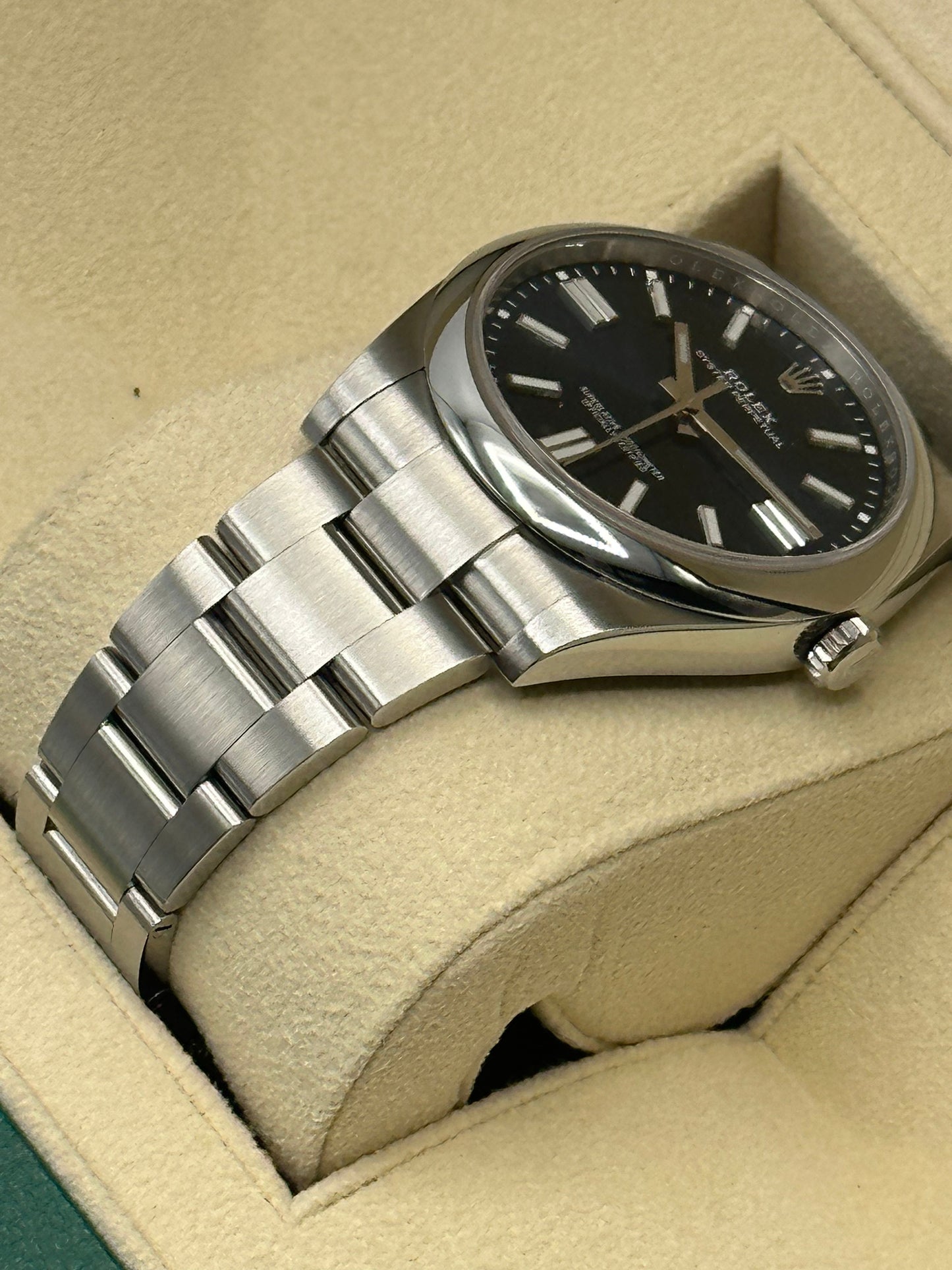 2022 Rolex Oyster Perpetual 41mm 124300 Stainless Steel Blue Stick Dial - MyWatchLLC