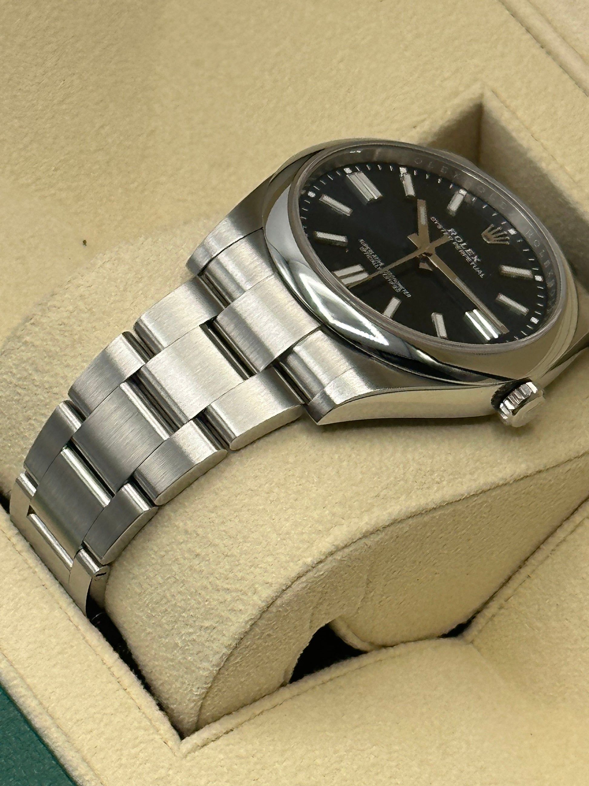 2022 Rolex Oyster Perpetual 41mm 124300 Stainless Steel Blue Stick Dial - MyWatchLLC