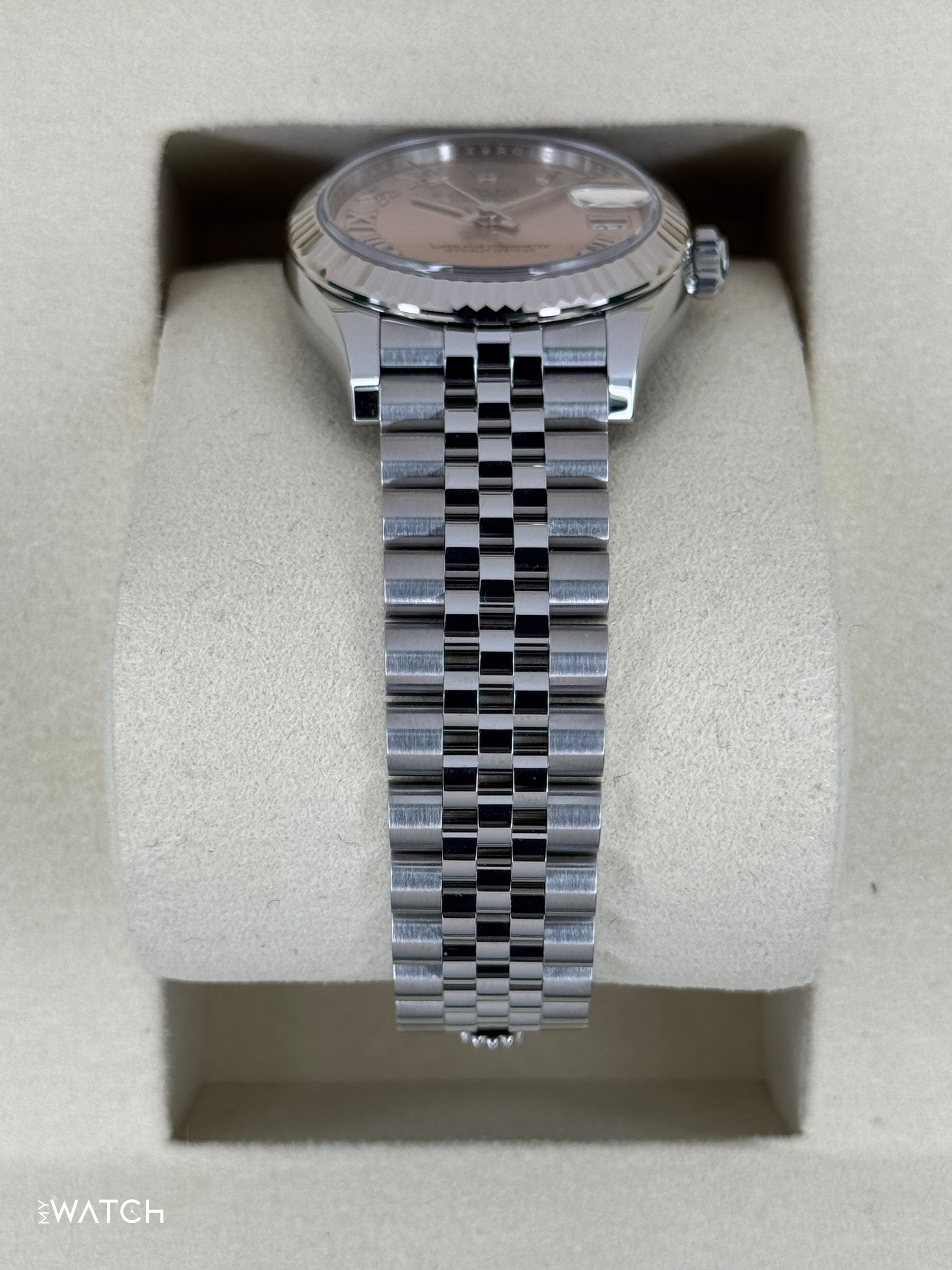 NEW 2025 Rolex Lady Datejust 31mm 278274 Stainless Steel Jubilee Pink Roman Dial - MyWatchLLC