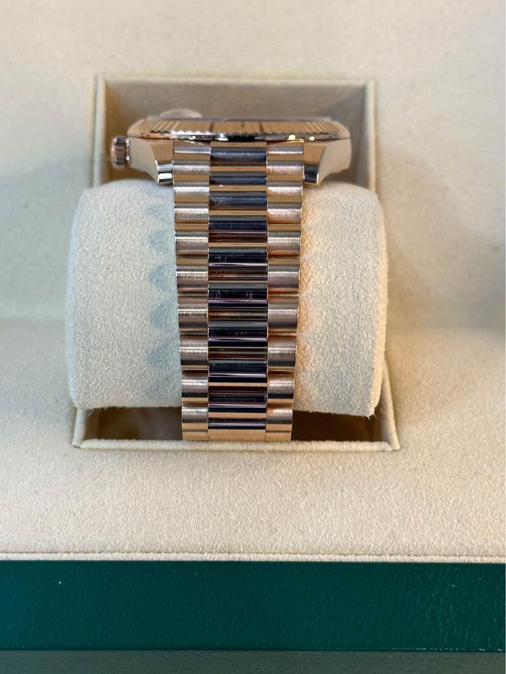 2020 Rolex Day-Date 40mm 228235 Rose Gold Sundust Roman Numeral Dial - MyWatchLLC