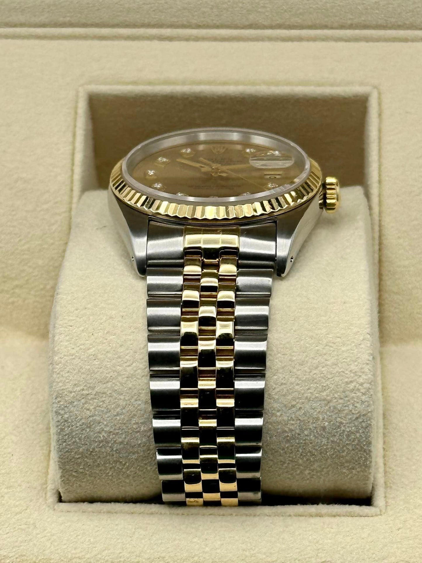 Rolex Datejust 36mm 16233 Two-Tone Champagne Diamond Dial Jubilee - MyWatchLLC