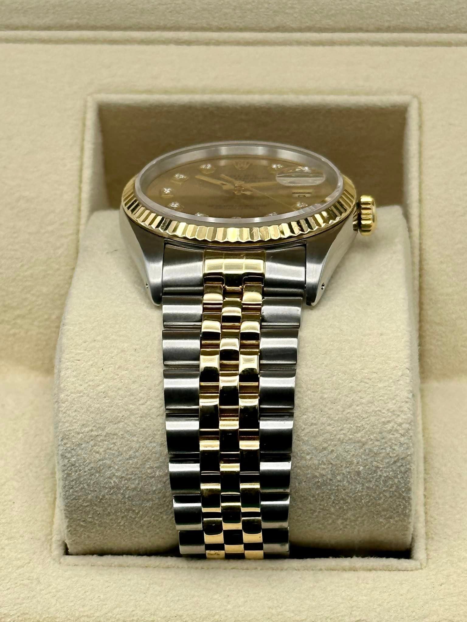 Rolex Datejust 36mm 16233 Two-Tone Champagne Diamond Dial Jubilee - MyWatchLLC