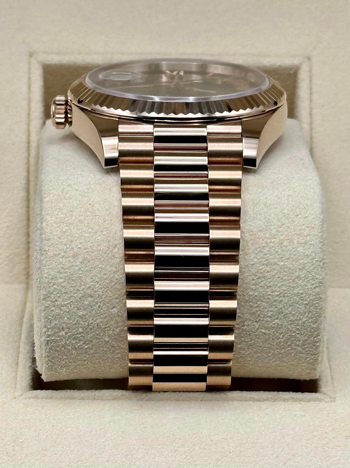 NEW 2020 Rolex Day-Date 40mm 228235 Rose Gold Green Roman Numerals - MyWatchLLC